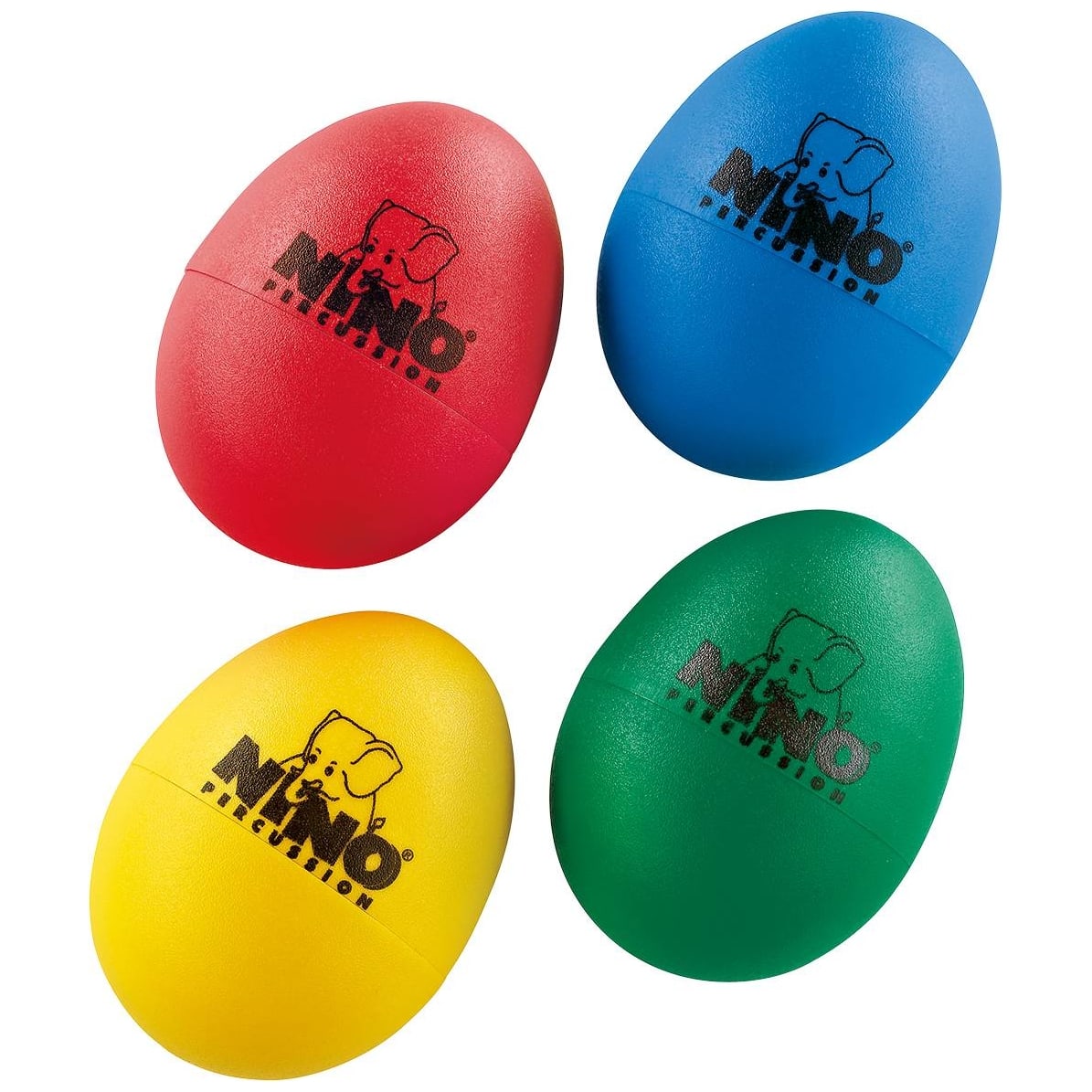 Nino Percussion Egg Shaker Assortment, 4 Pcs. 1 Blue, 1 Green, 1 Red, 1 Yellow, Set of 4 Psc.