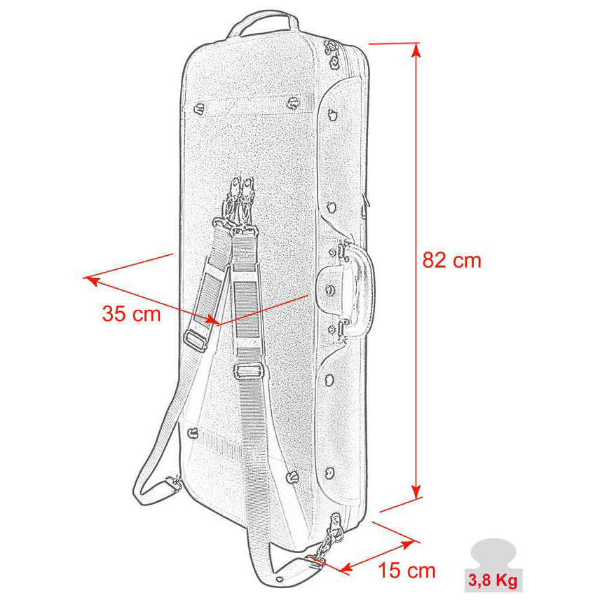  DC-160-BR Violincase 2 Violins 4/4 2