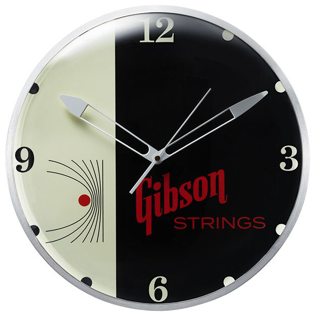 Gibson Vintage Lighted Wall Clock - Gibson Strings