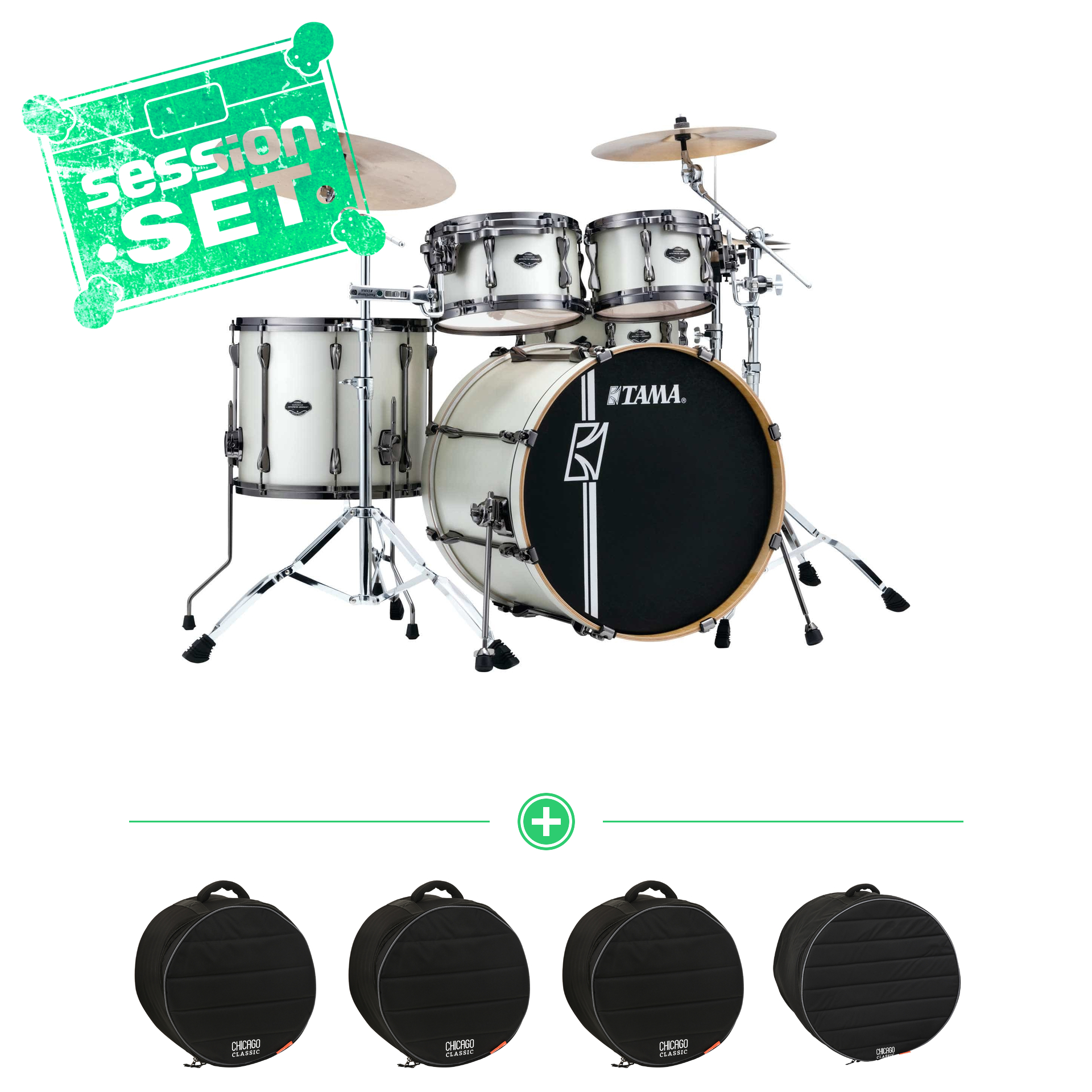 Image of Tama ml42hlzbns sap  superstar hyper drive  satin arctic pearl  session set 70000484 1