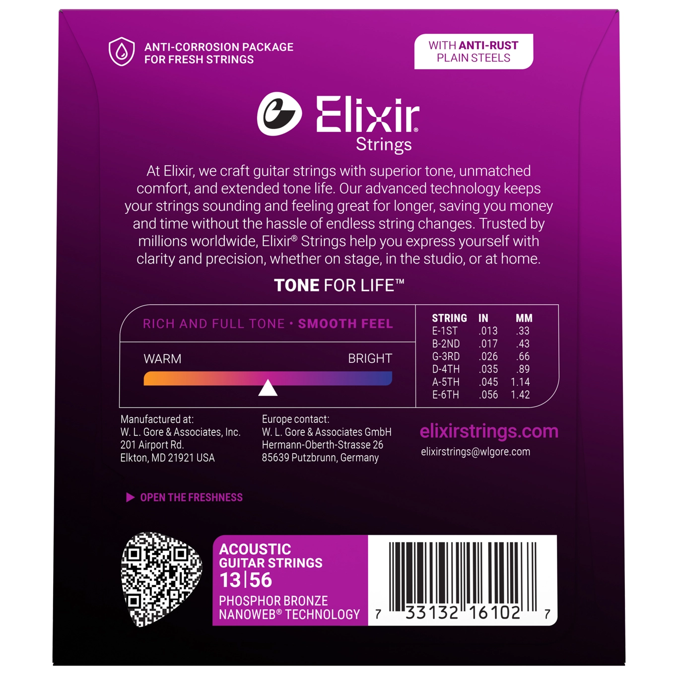 Elixir 16102 Phosphor Nanoweb Medium | 013-056 3