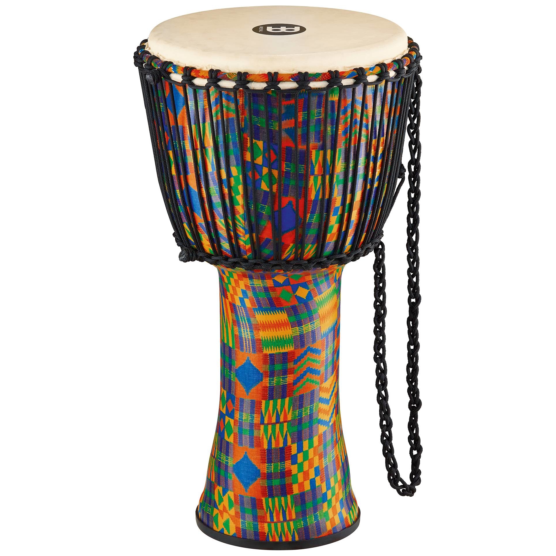 Meinl Percussion PADJ2-L-G - 12" Rope Tuned Travel Series Djembes, Goat Skin Head (Patented), Kenyan Quilt