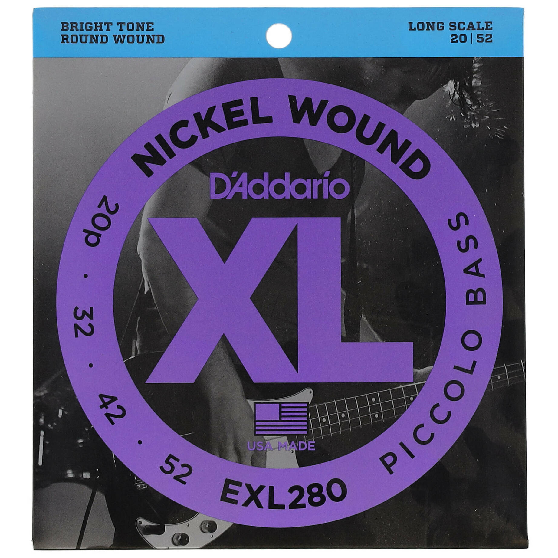 D’Addario EXL280 - XL Piccolo Bass Nickel Wound, Long Scale 20-52