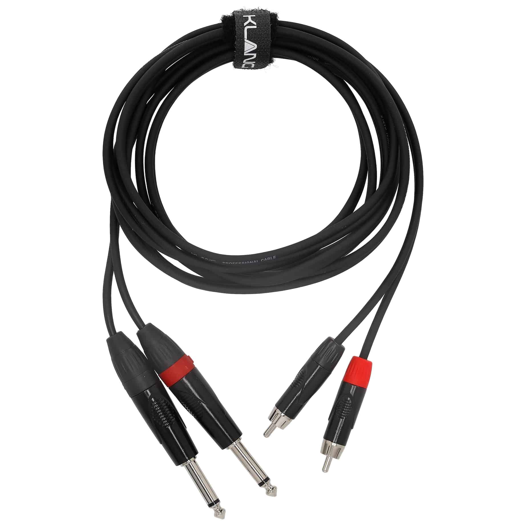 Klang - Klang Twin Audiokabel, 3 Meter 2x Klinke, male, mono - 2x Cinch male