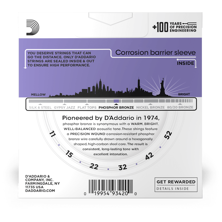 D’Addario EJ26-3D - Acoustic Phosphor Bronze 3er Pack | 011-052 2