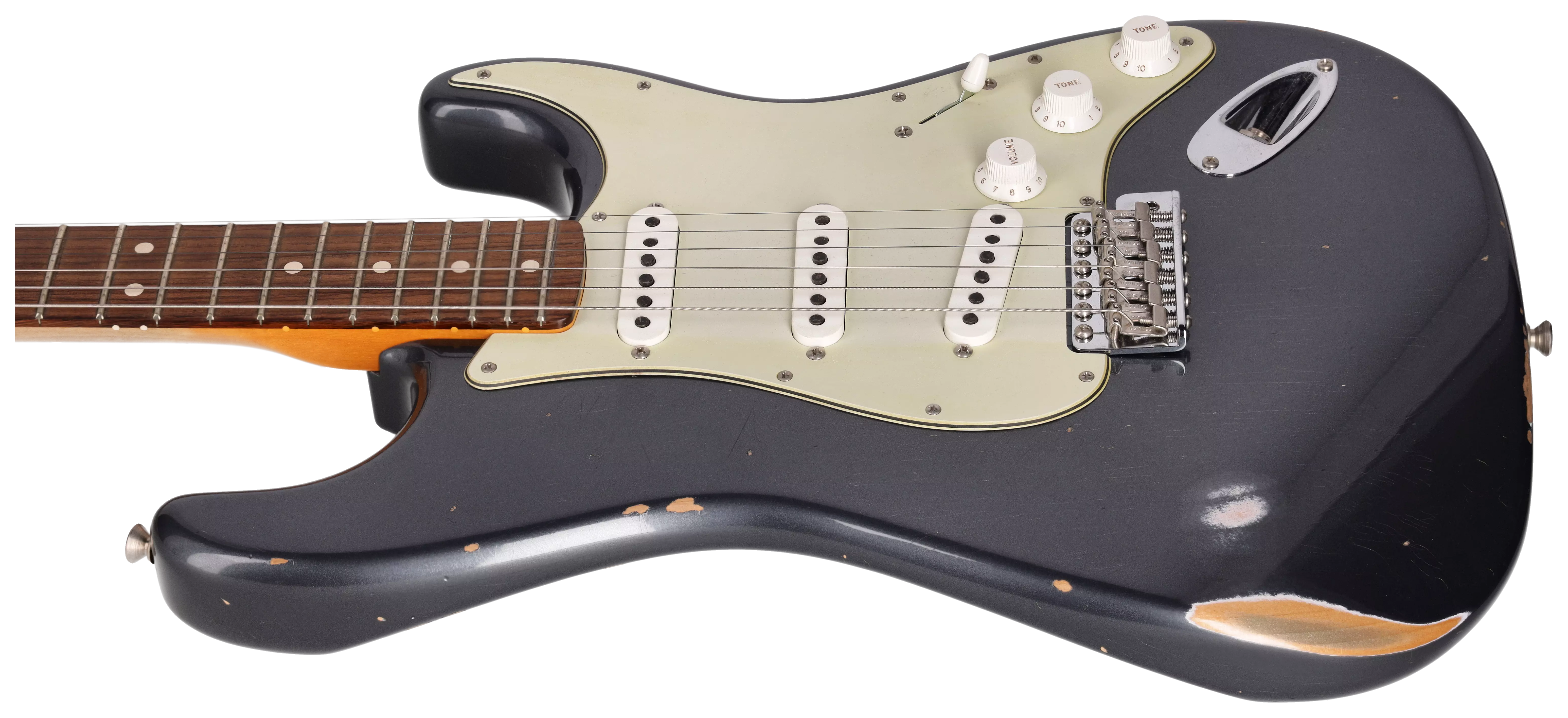 Fender Custom Shop 1963 Stratocaster Relic Aged Charcoal Frost Metallic #CZ560758 6