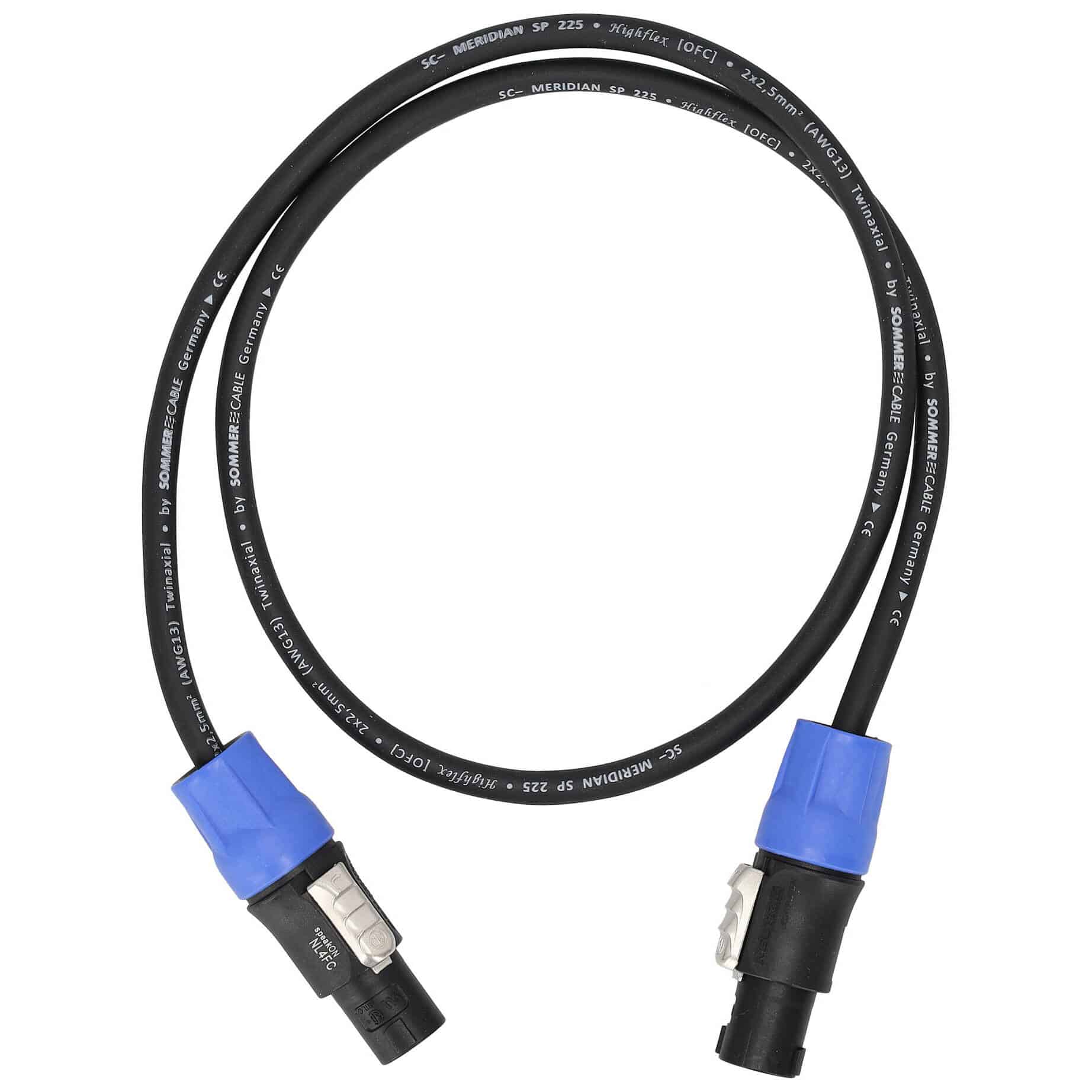 Sommer Cable MEAC-225-0100-SW Twinaxial Meridian Speakon - Speakon 1 Meter