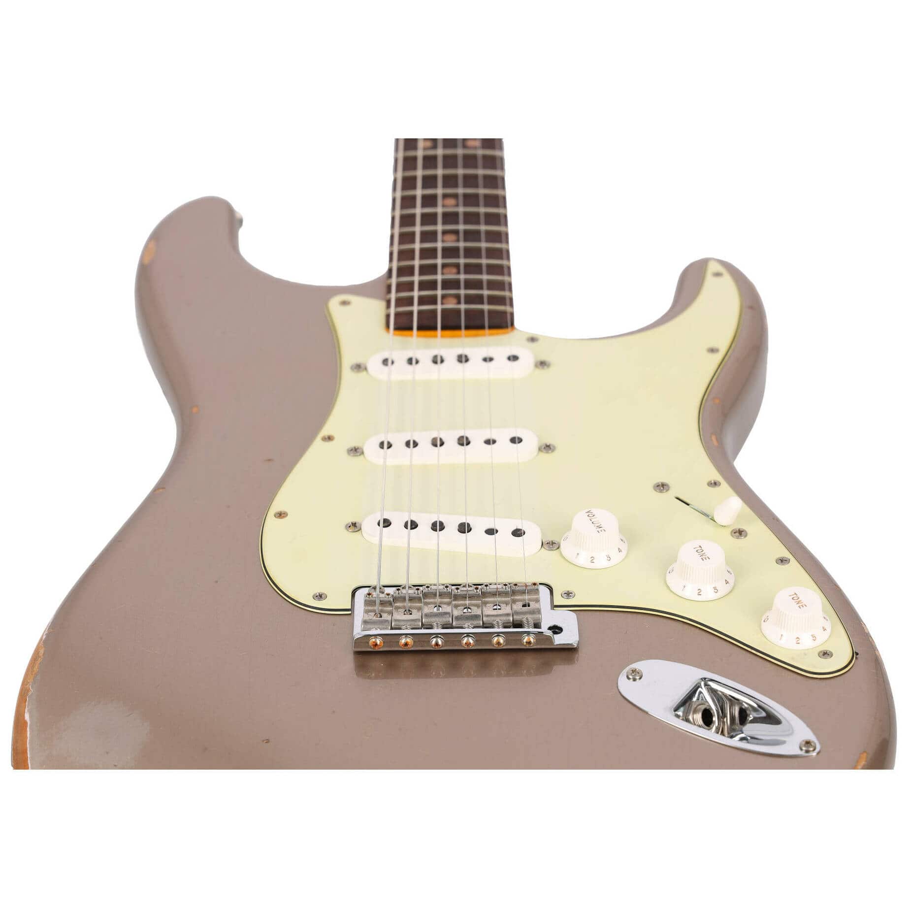 Fender Custom Shop 1963 Stratocaster Relic Aged Shoreline Gold Metallic 4