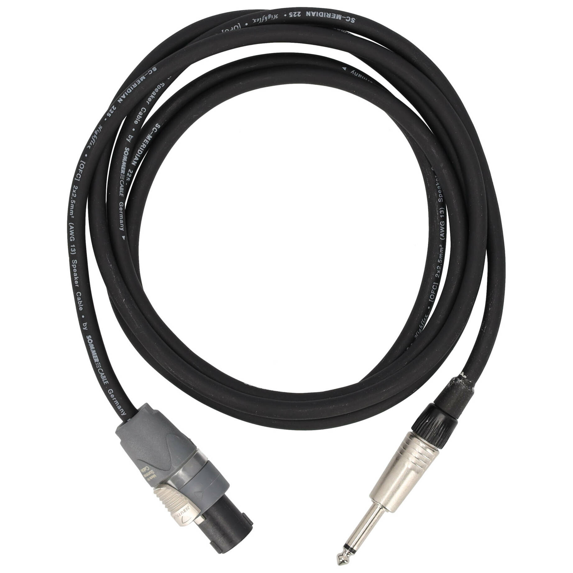 Sommer Cable ME21-225-0250-SW Twinaxial Meridian 2,5 Meter Lautsprecherkabel