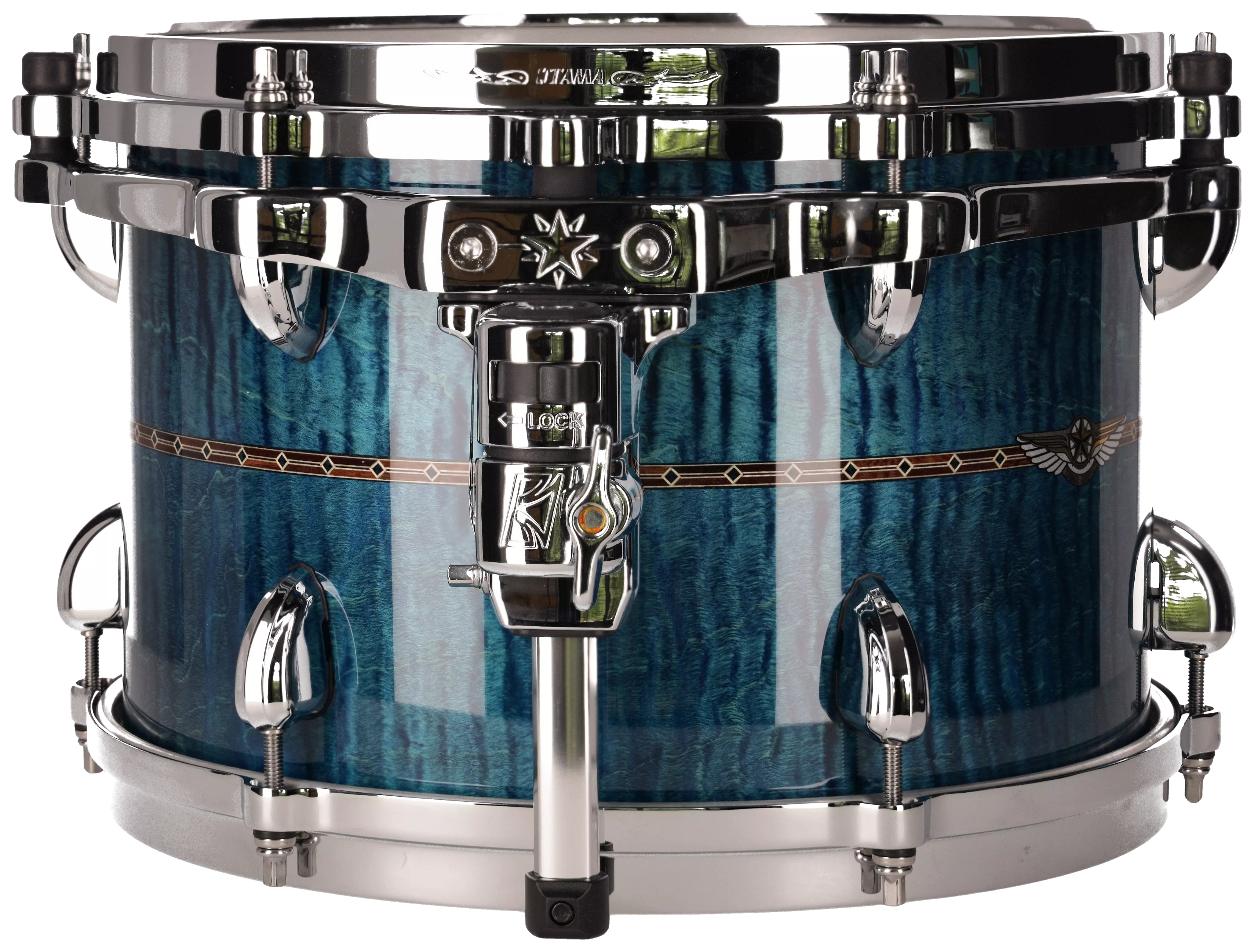 Tama TMT1208SR-OLC 12"x 8" TT - STAR Maple Ocean Blue Curly Maple, Chrome HW 1