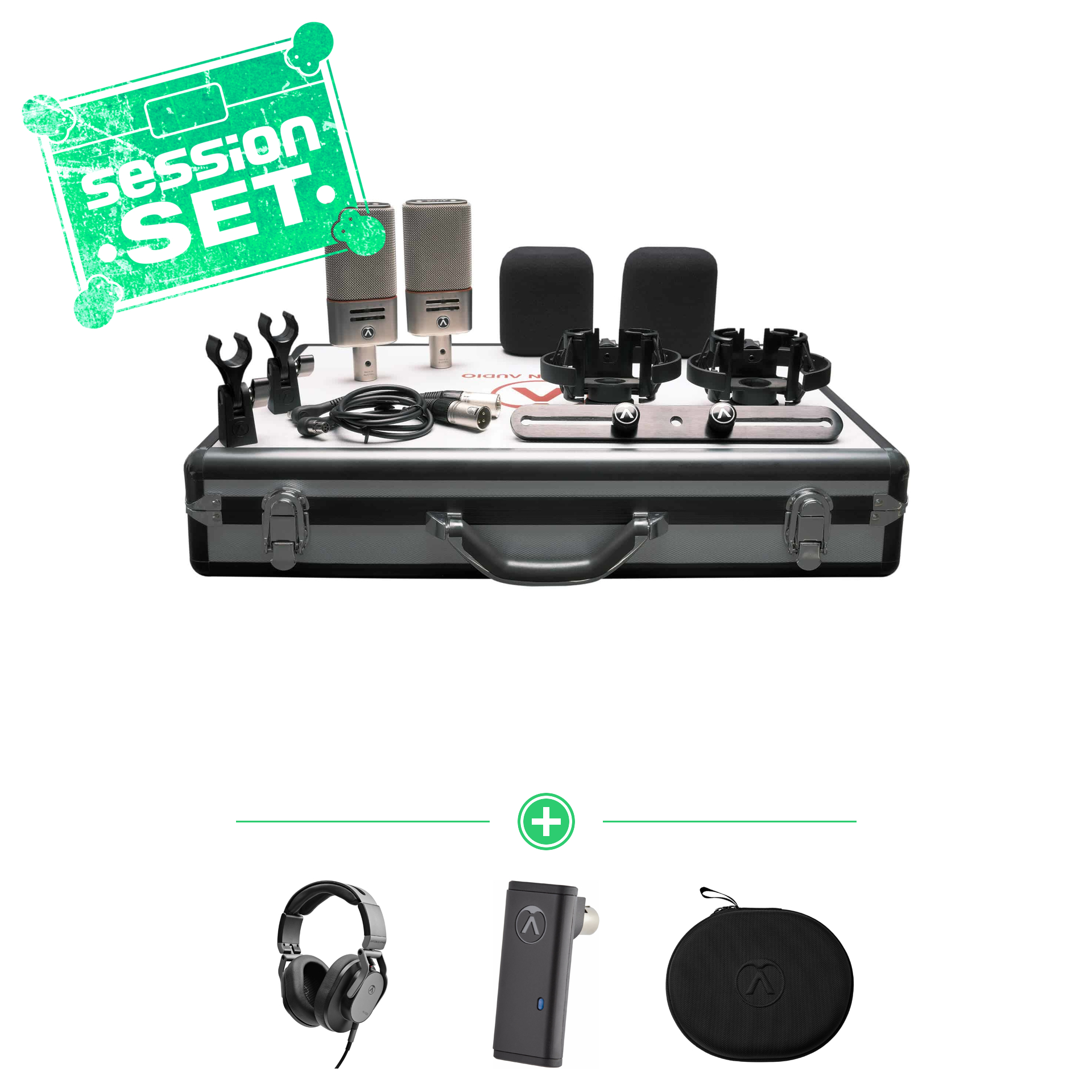 Austrian Audio OC818 Dual Set Plus mit Mikrofon, Kopfhörer & Zubehör