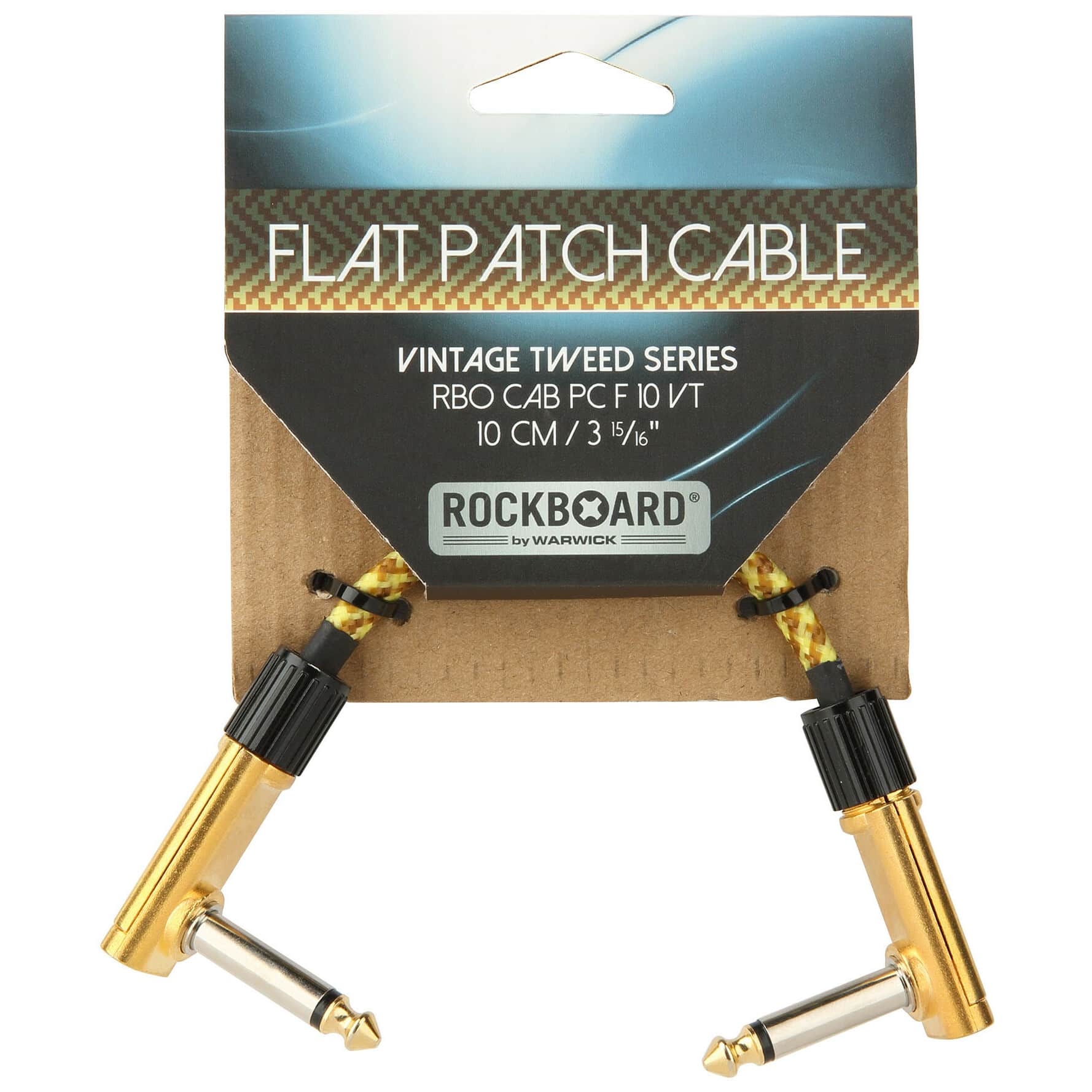 RockBoard Flat Patch Cable Vintage Tweed 10 cm 2