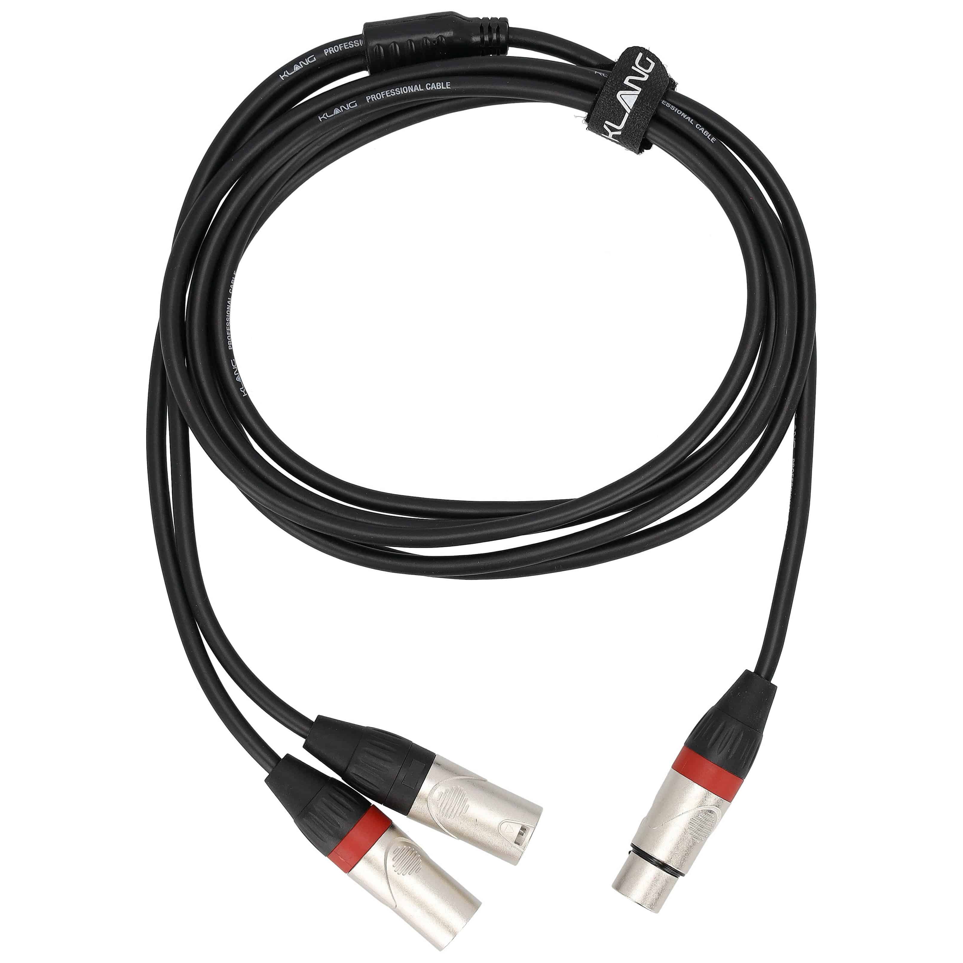 Klang Y-Audiokabel, 3 Meter 1x XLR female - 2x XLR male