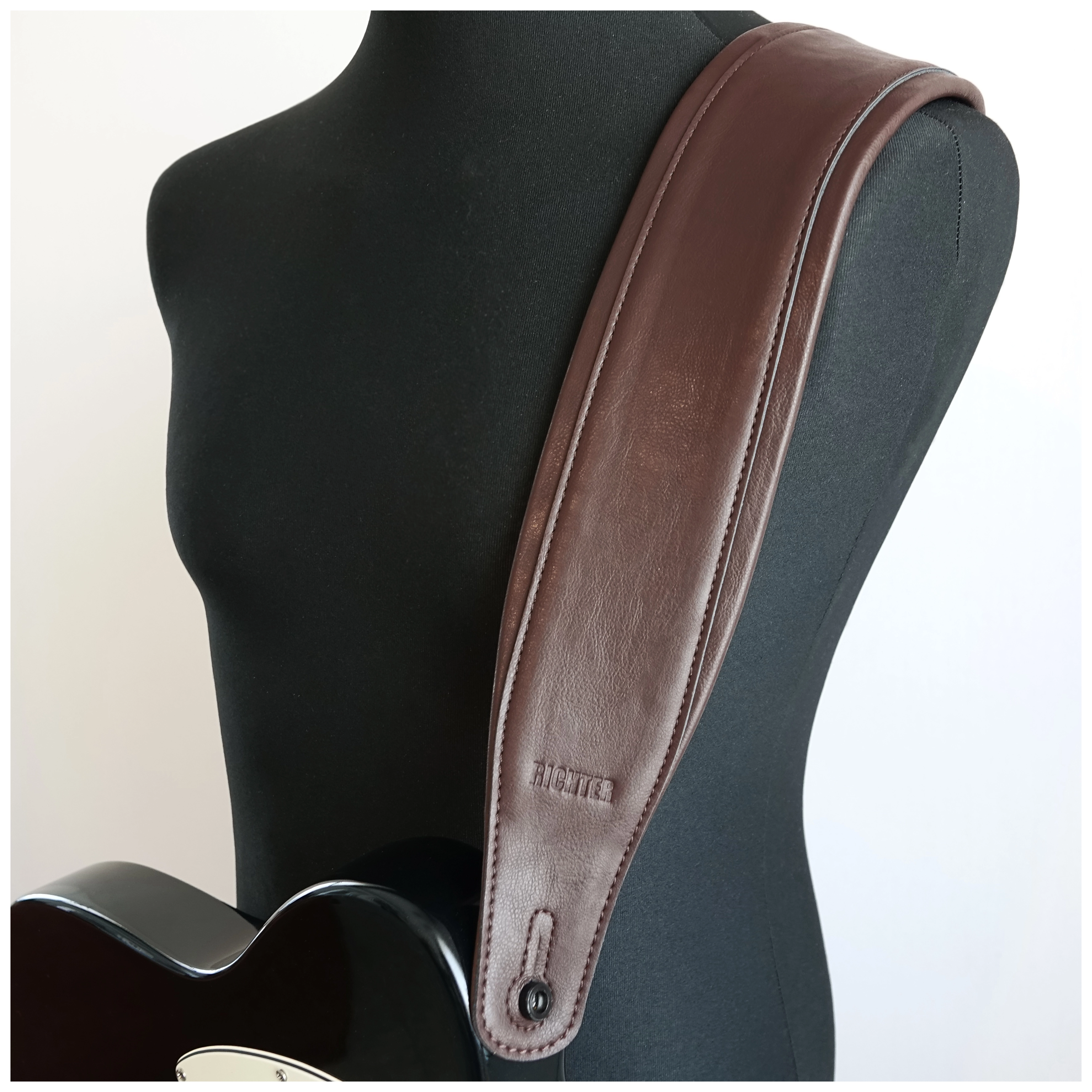 Richter Backline Gitarrengurt Leatherette I Vegan Brown 6