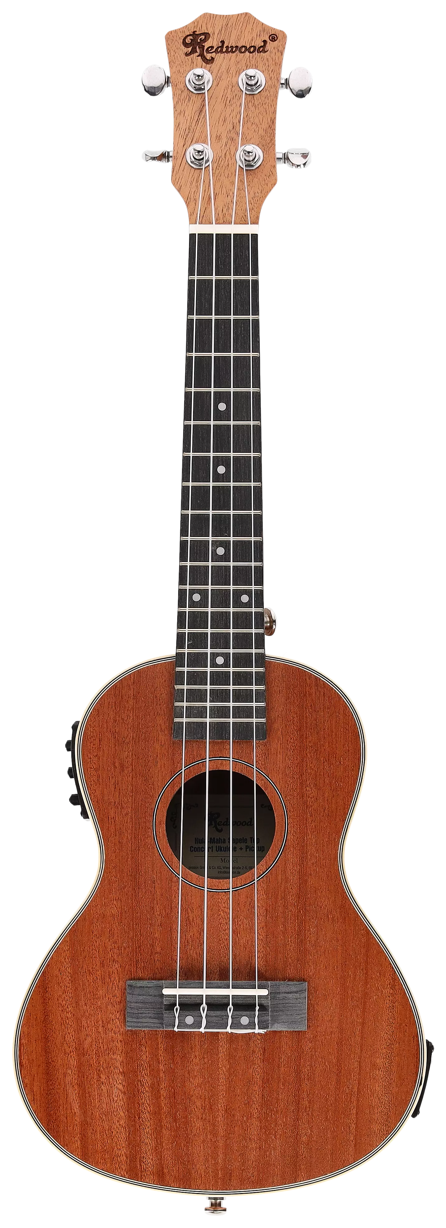 Redwood Hula-Maha Concert Ukulele Sapele Top + Pickup 1