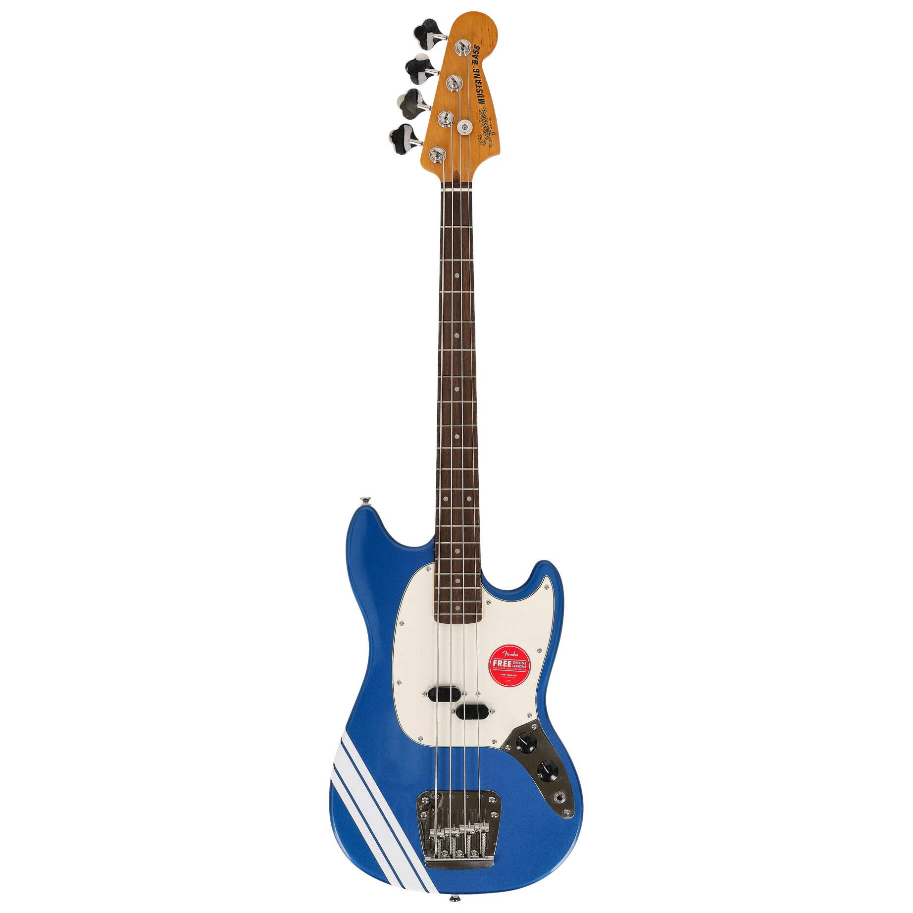 Squier by Fender FSR Classic Vibe 60s Competition Mustang Bass Lake Placid Blue with Olympic White Stripes