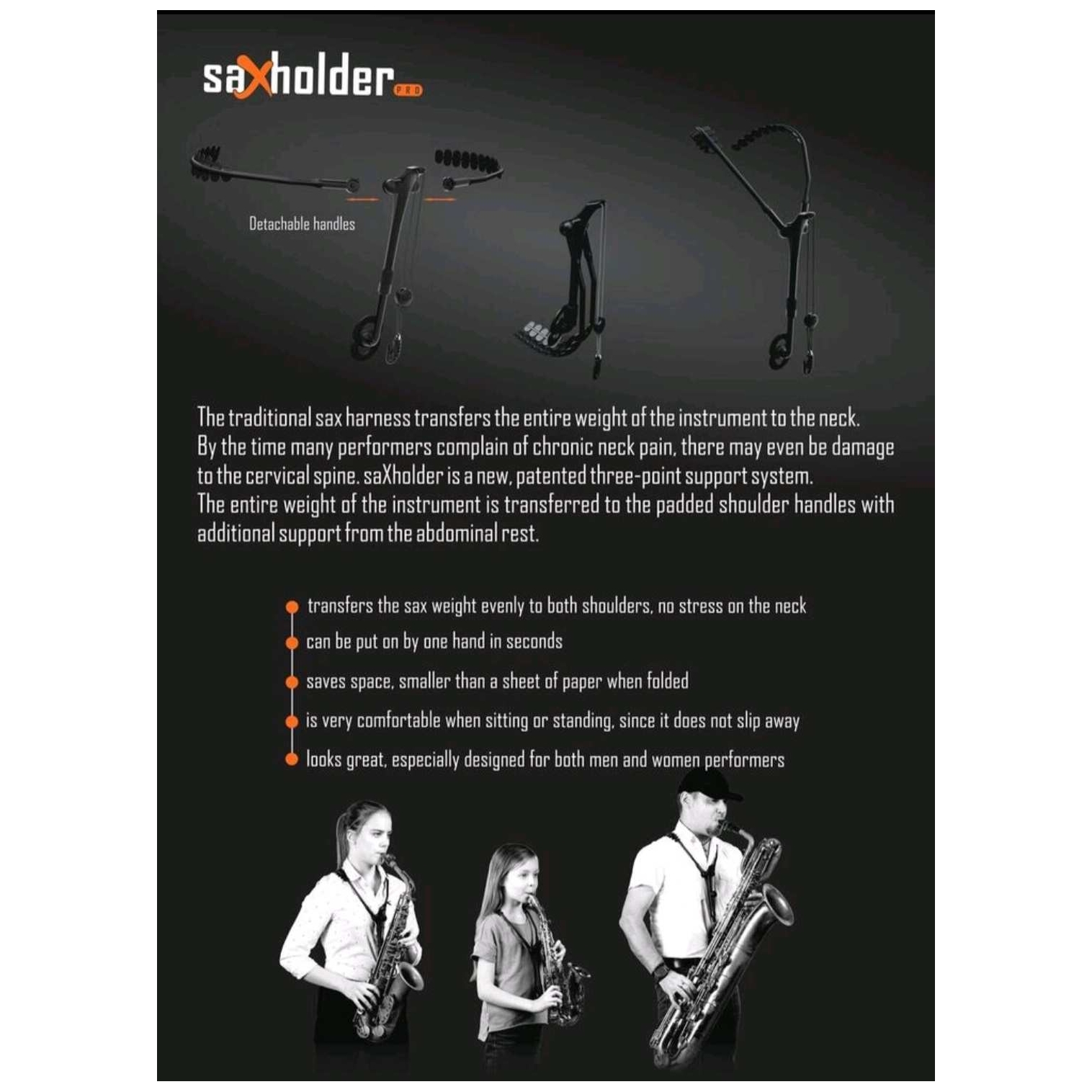 Jazzlab - Jazzlab Saxholder SXH-PRO Schultertragesystem für Saxophon - 1