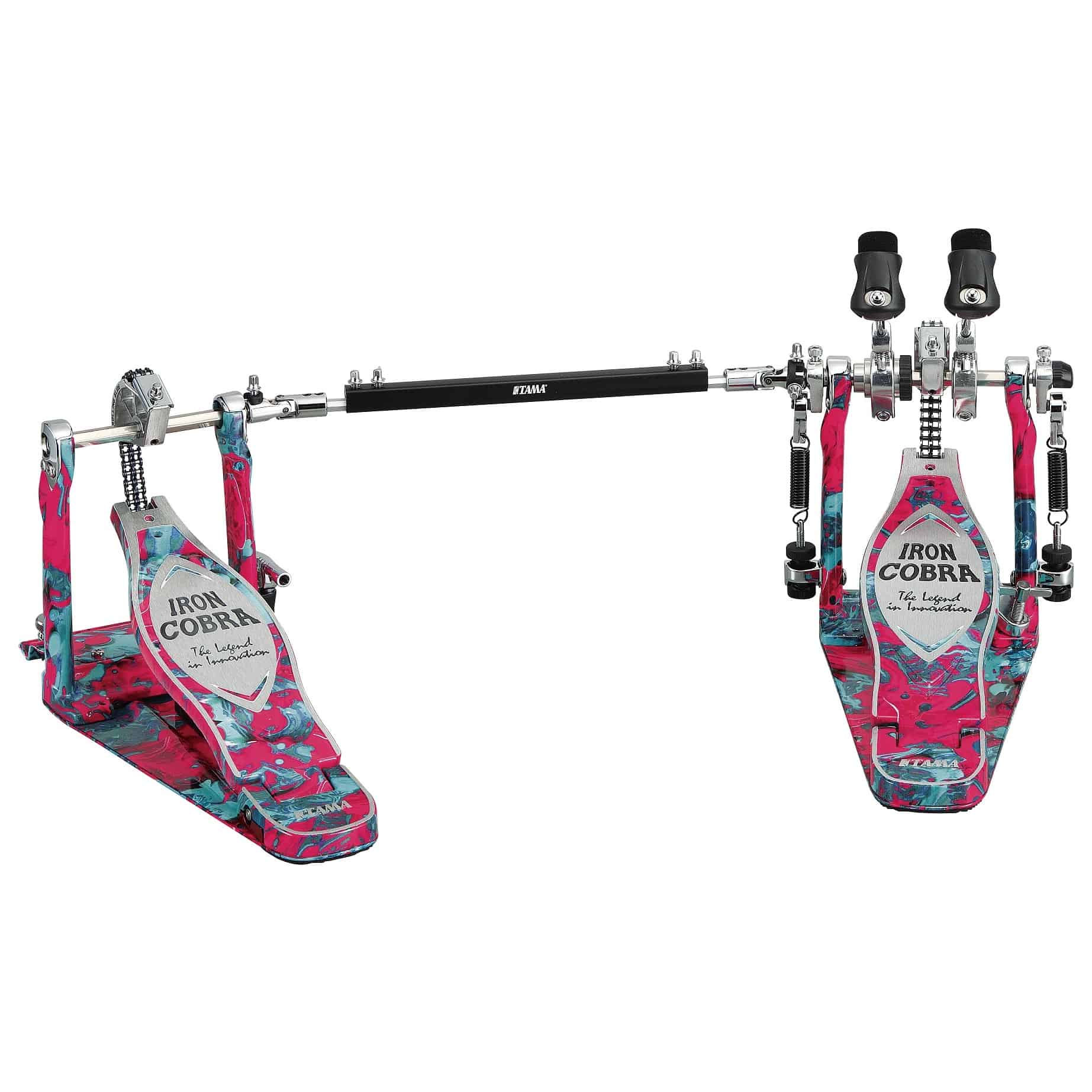 Tama HP900RWMCS - 50th LIMITED - Iron Cobra 900 Rolling Glide Twin Pedal - Marble Coral Swirl