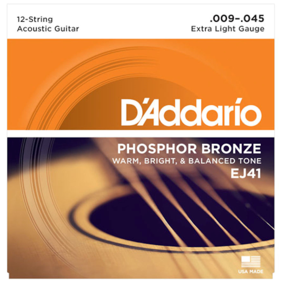 D’Addario EJ41 - 12-String Acoustic Phosphor Bronze | 009-045