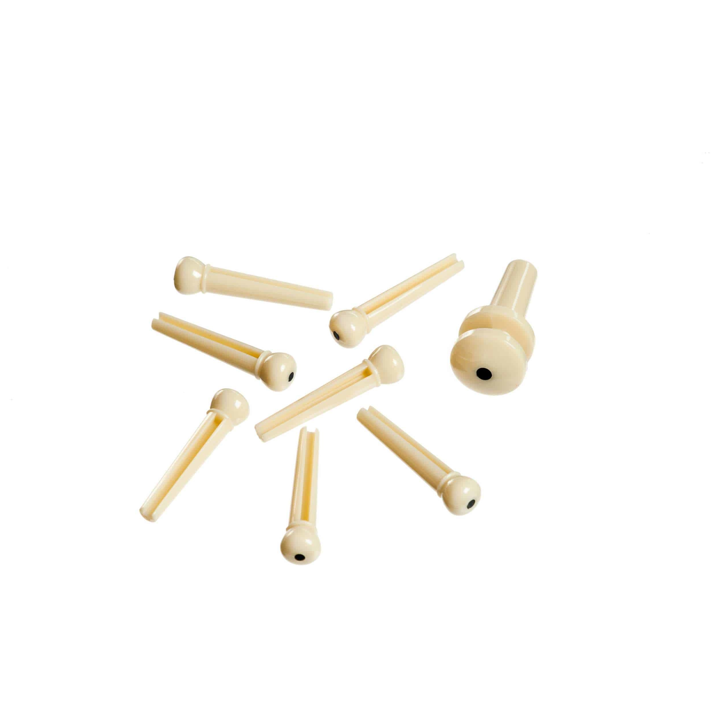 D’Addario - D’Addario PWPS12 - Bridge Pin Set, Ivory mit Ebony Dot
