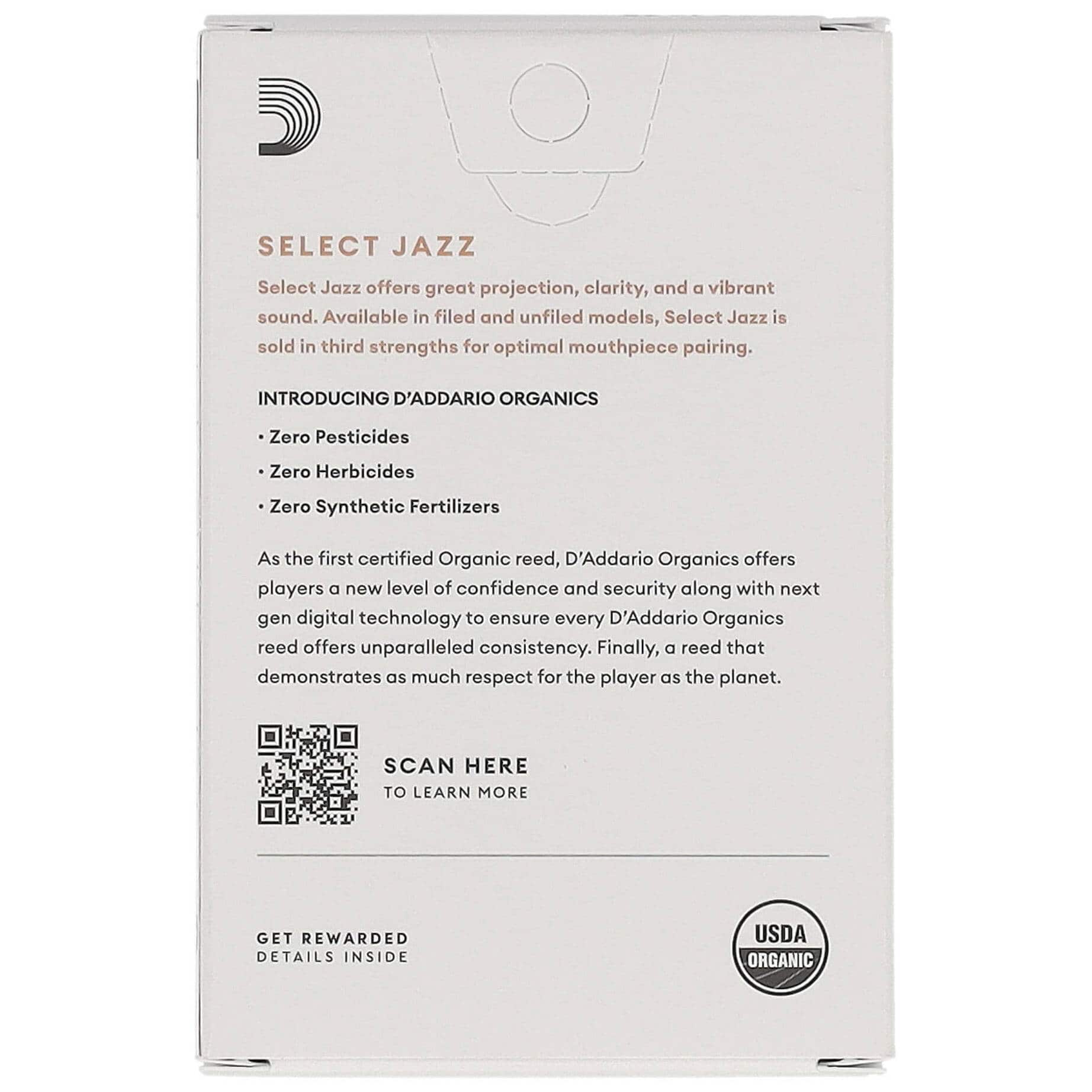 D’Addario Woodwinds Organic Select Jazz Unfiled - Sopran Saxophone 2S - 10er Pack 1