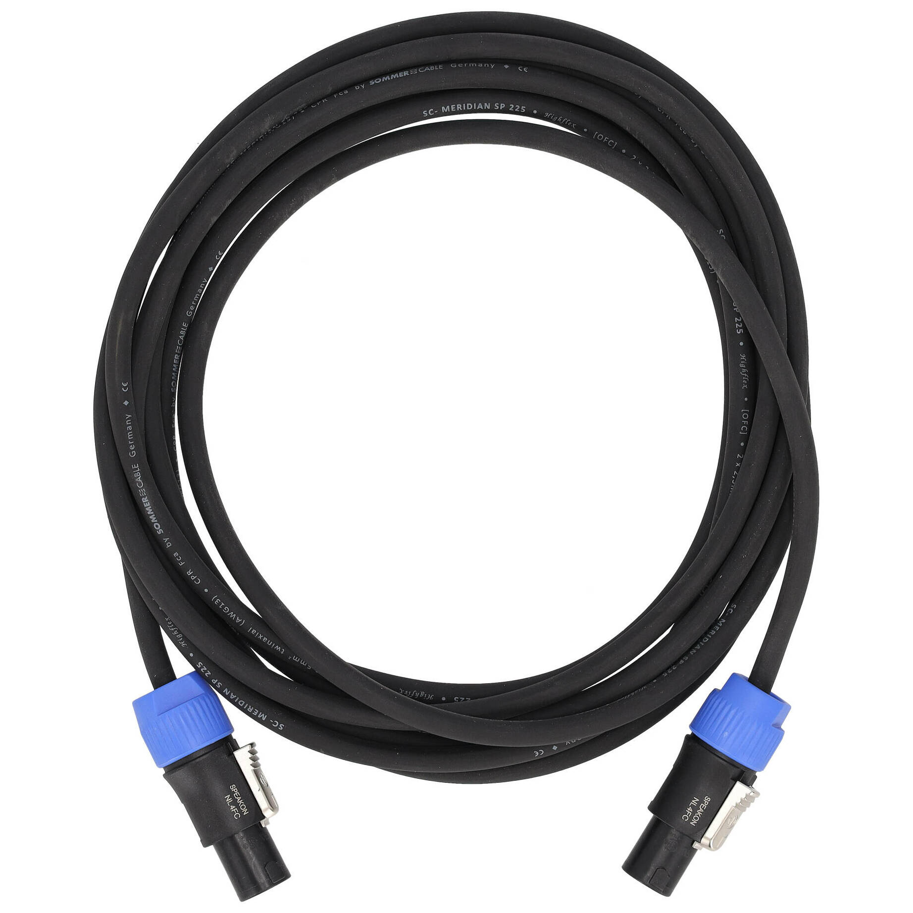 Sommer Cable MEAC-225-0500-SW Twinaxial Meridian Speakon - Speakon 5 Meter