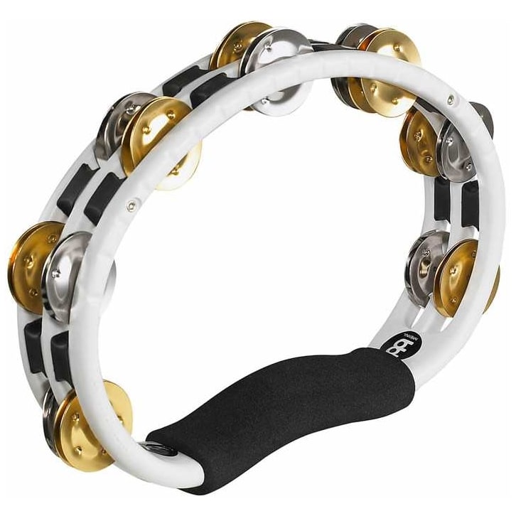 Meinl Percussion TMT1M-WH - Recording-Combo Hand Held ABS Tambourine, White, Mixed Jingles