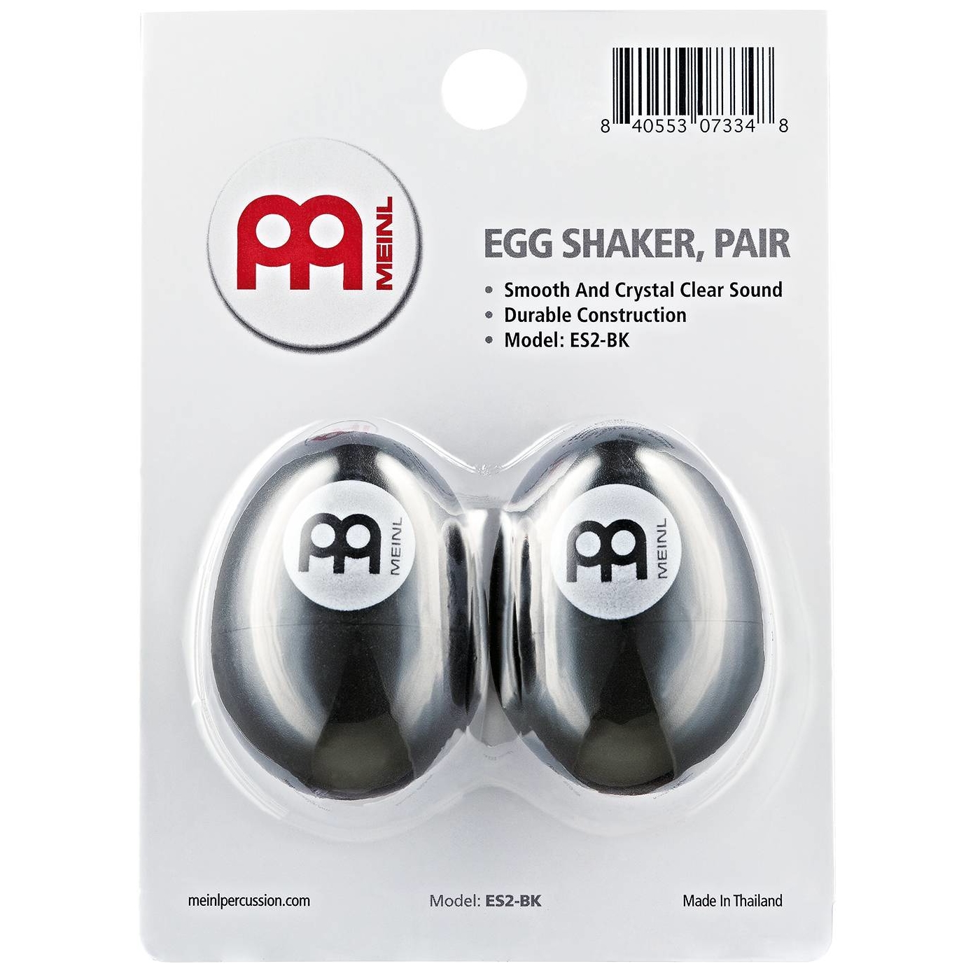 Meinl Percussion ES2-BK - Egg Shaker Pair, Black 