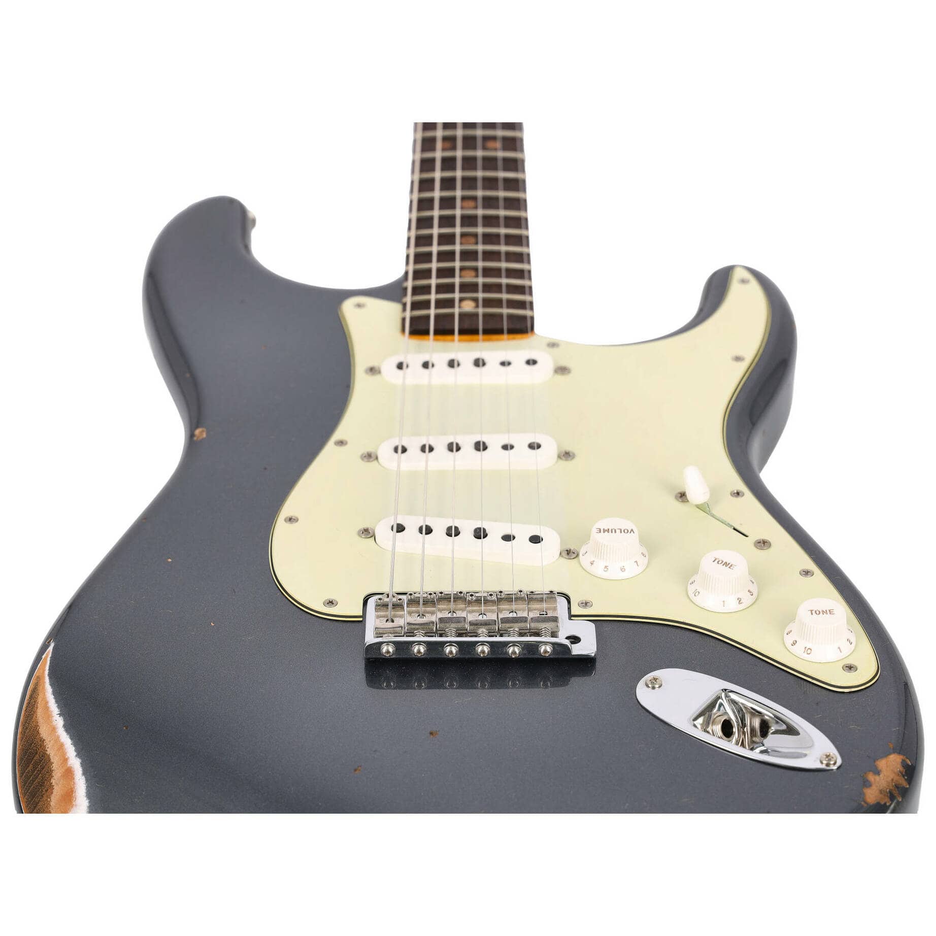 Fender Custom Shop 1963 Stratocaster Relic Aged Charcoal Frost Metallic 4