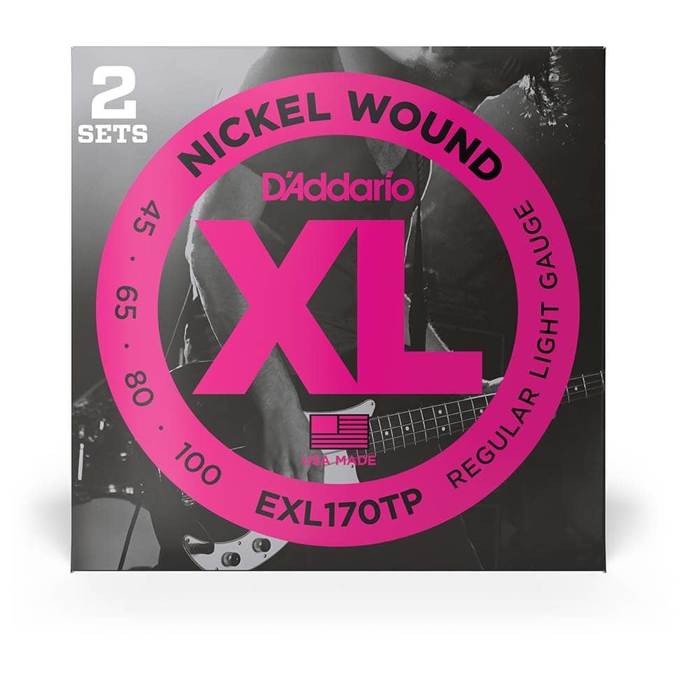 D’Addario EXL170TP - XL Bass Nickel Wound, Long Scale 45-100, 2er Pack