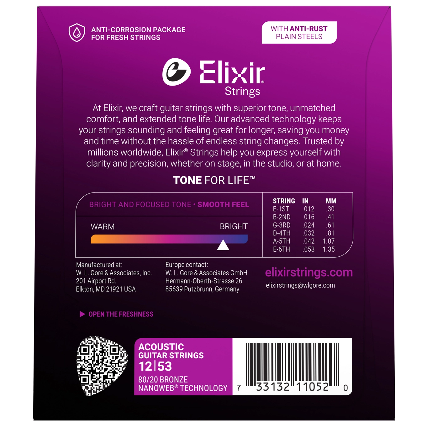 Elixir 11052 Bronze Nanoweb Light | 012-053 3