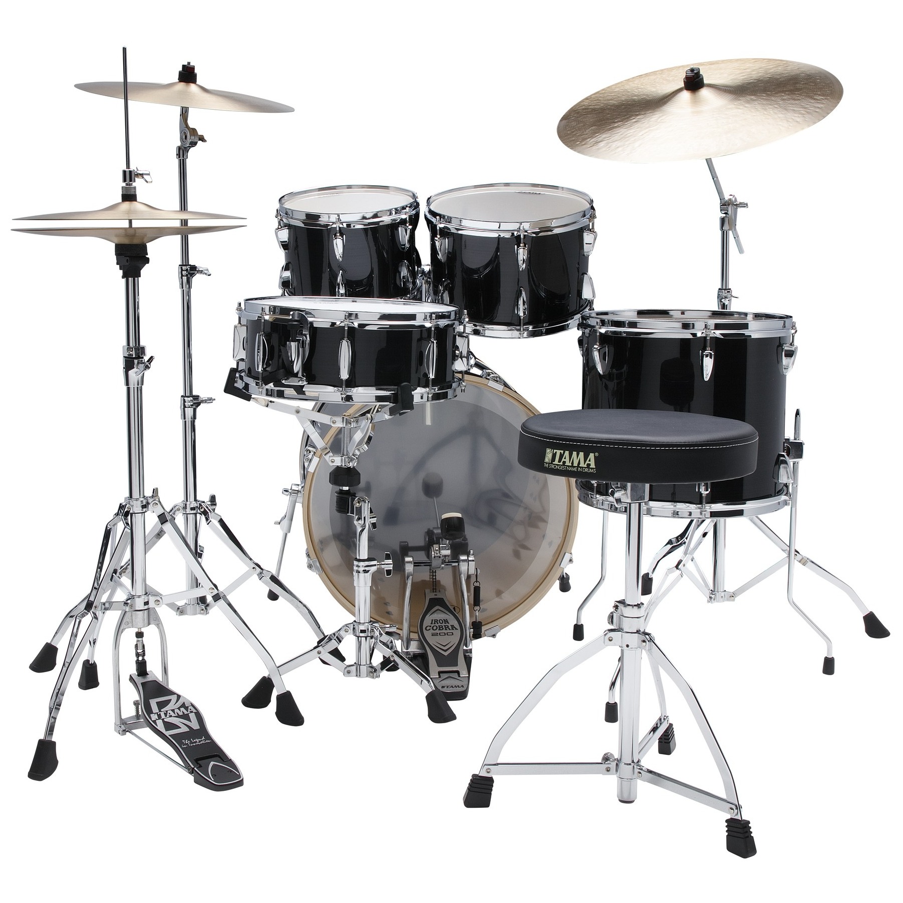 Tama IP50H6W-HBK Imperialstar Drumset 5 teilig  - Hairline Black/Chrom HW + MEINL Cymbals HCS Bronze 2