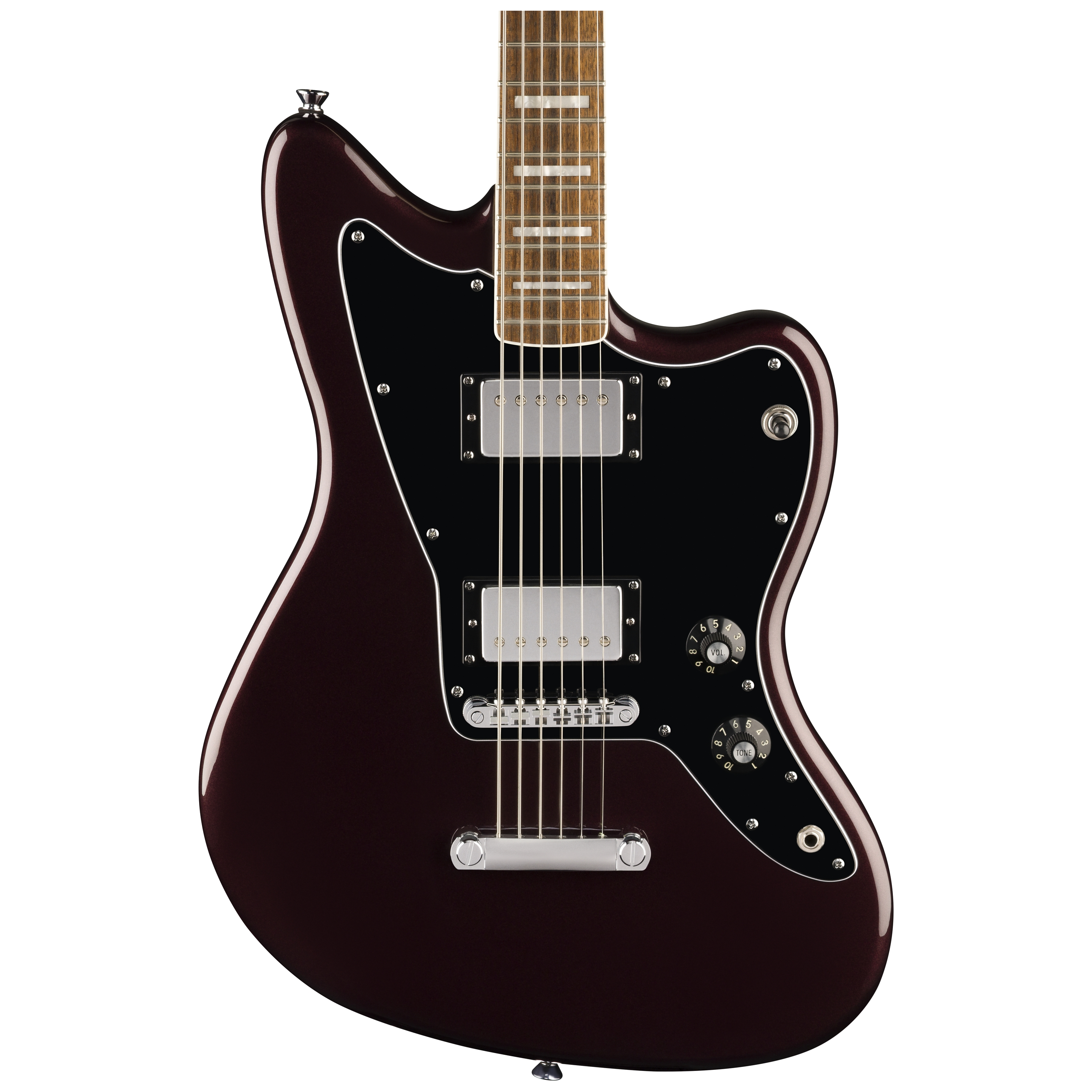 Squier by Fender Paranormal Baritone Jazzmaster HH LRL Black PG Oxblood 3