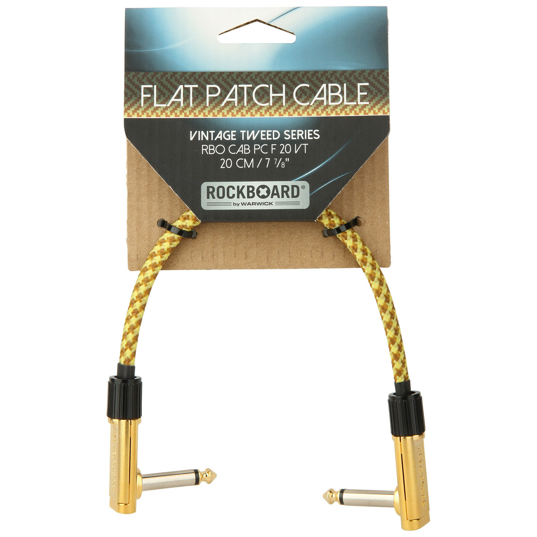 RockBoard Flat Patch Cable Vintage Tweed 20 cm 3