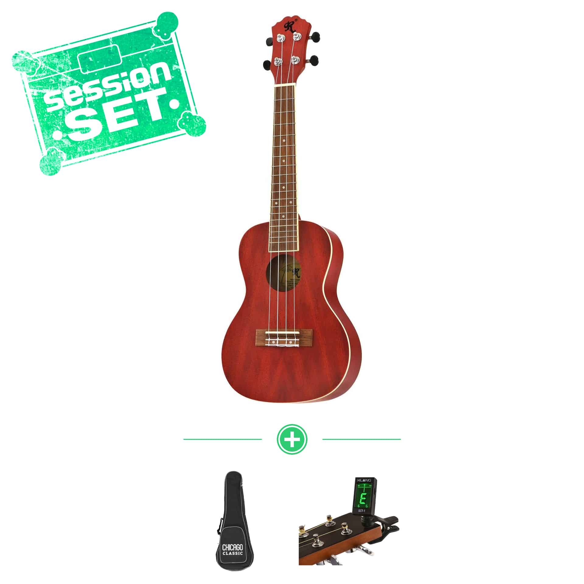 redwood concert ukulele candy cherry pop - session set - inkl bag clip-tuner 70000992-1