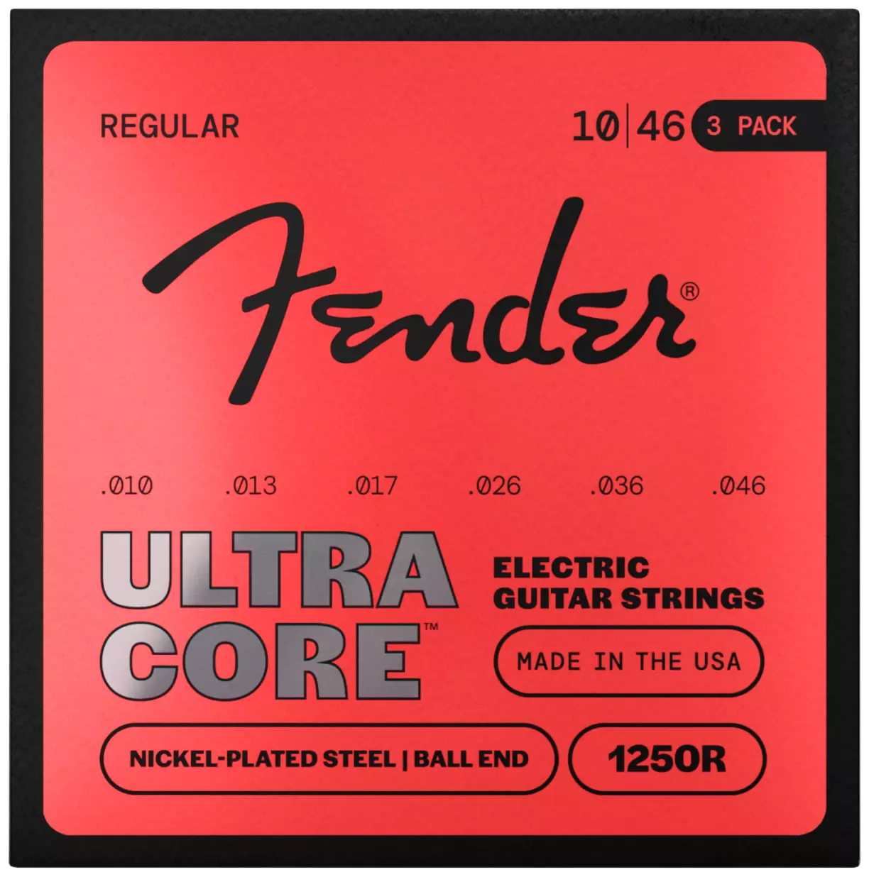 Fender UltraCore™ 1250R Ball End Electric Guitar Strings (3-Pack) 010-046