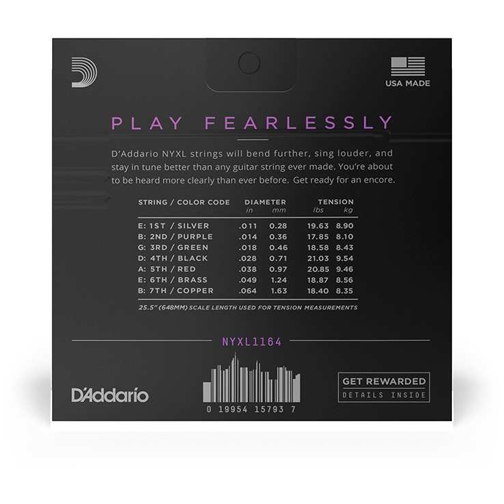 D’Addario - D’Addario NYXL1164 - NYXL 7-String Electric Nickel Wound 011-064 - 2