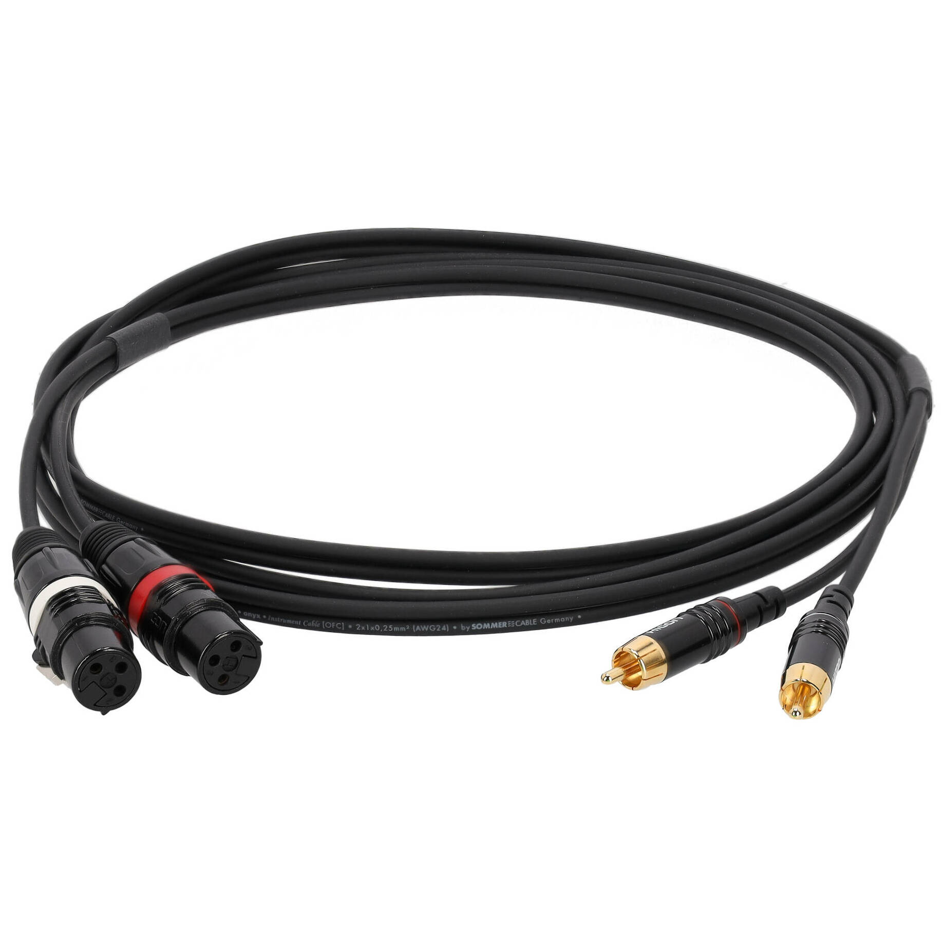 Sommer Cable ONH8-0250-SW SC-Onyx 2 x XLR Female - 2 x Cinch Male 2,5 Meter 1