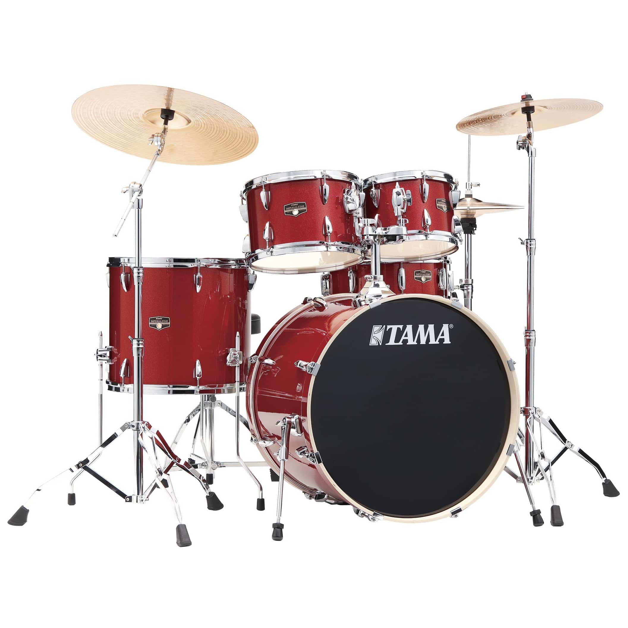 Tama IP52H6W-BRM Imperialstar Drumset 5 teilig - Burnt Red Mist/Chrom HW + MEINL Cymbals HCS Bronze