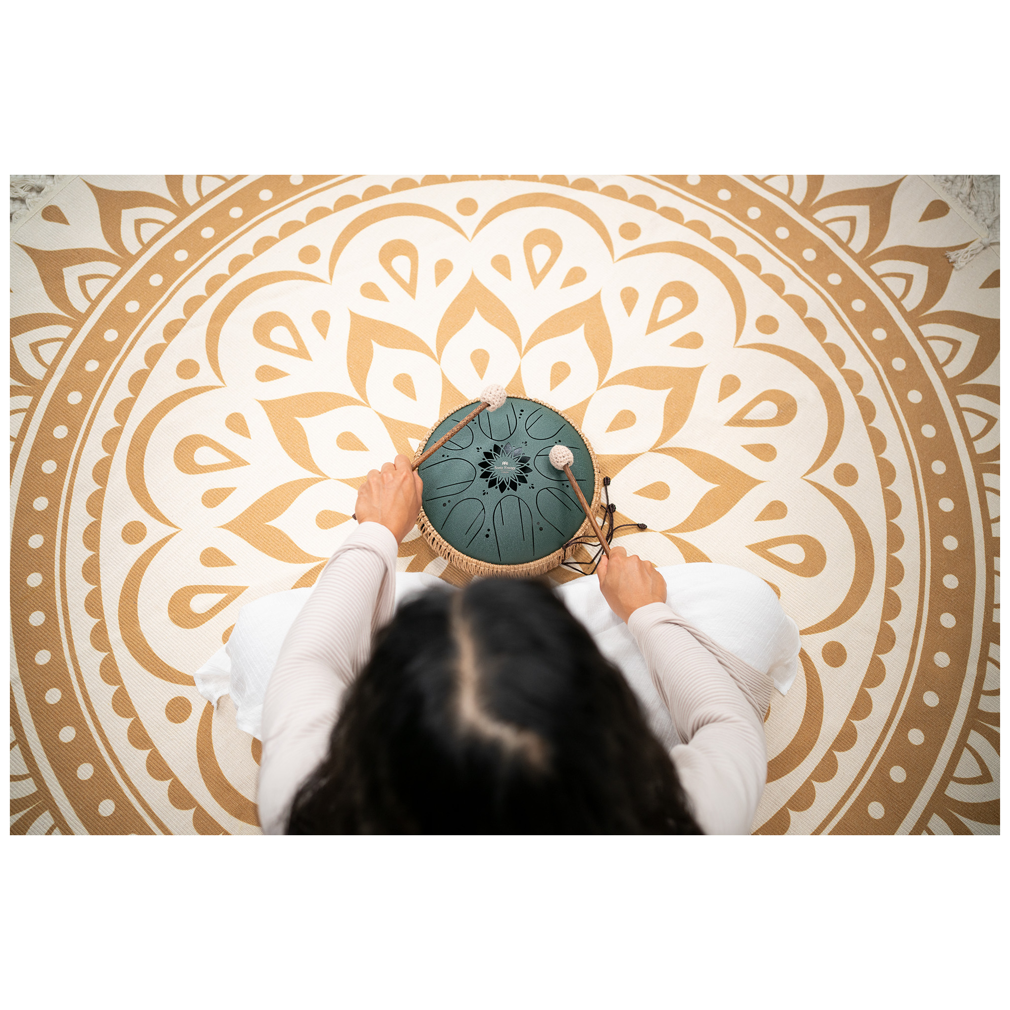 Meinl Sonic Energy MOSTD4DG - Medium Octave Steel Tongue Drum 10", F# Moll, 8 Töne, 432 Hz, Dunkelgrün 6