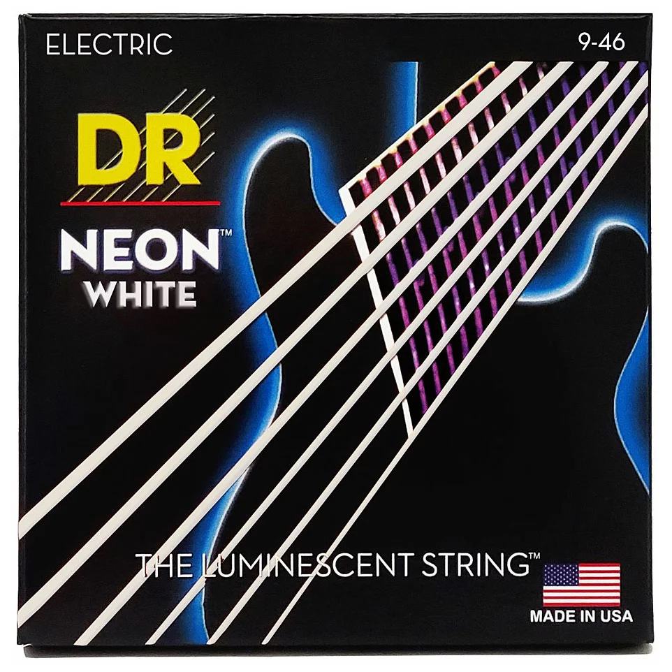 DR Strings Neon White Electric NWE-9/46 Lite - Heavy .009-.046