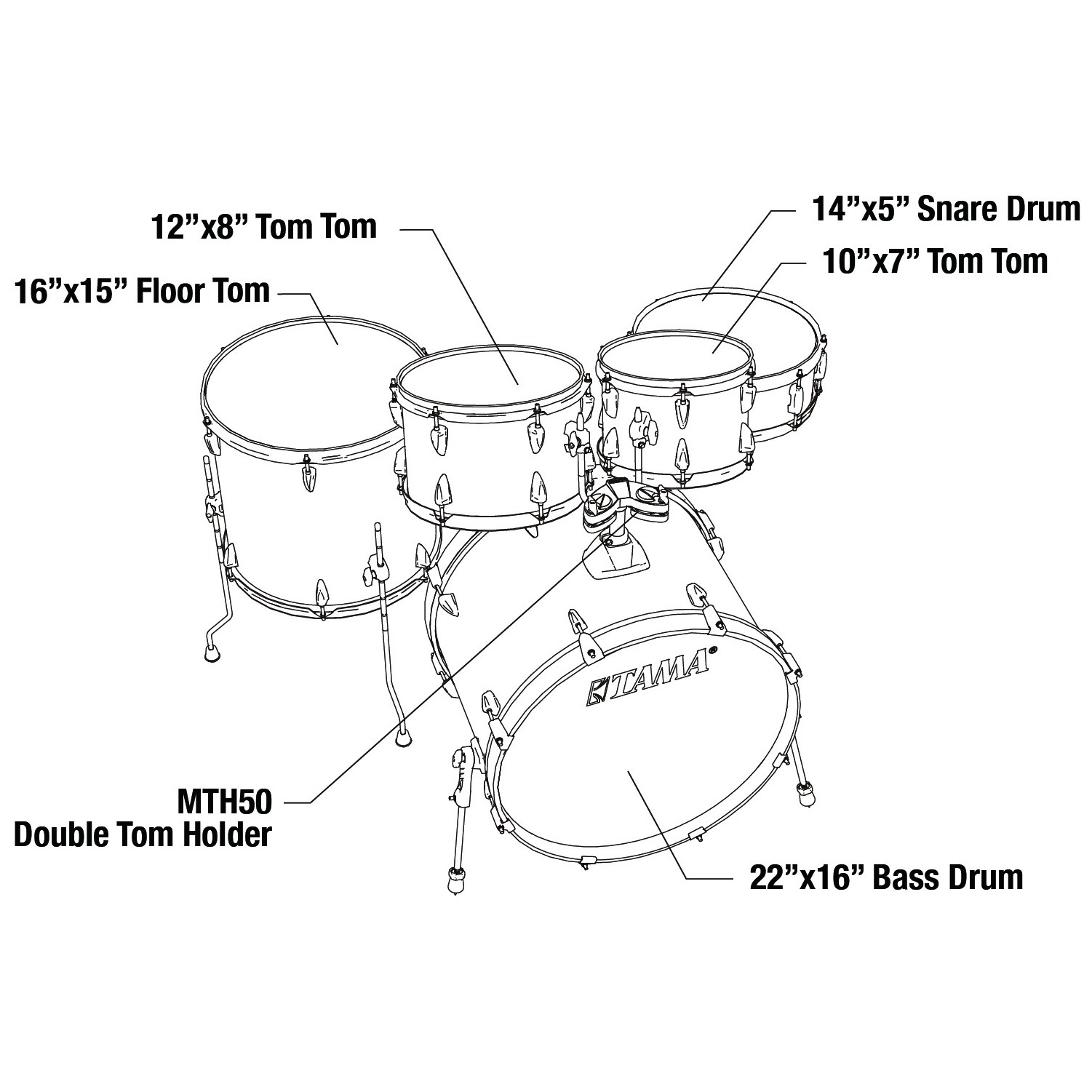 Tama IP52H6W-CTW Imperialstar Drumset 5 teilig - Coffee Teak Wrap/Chrom HW + MEINL Cymbals HCS Bronze 8