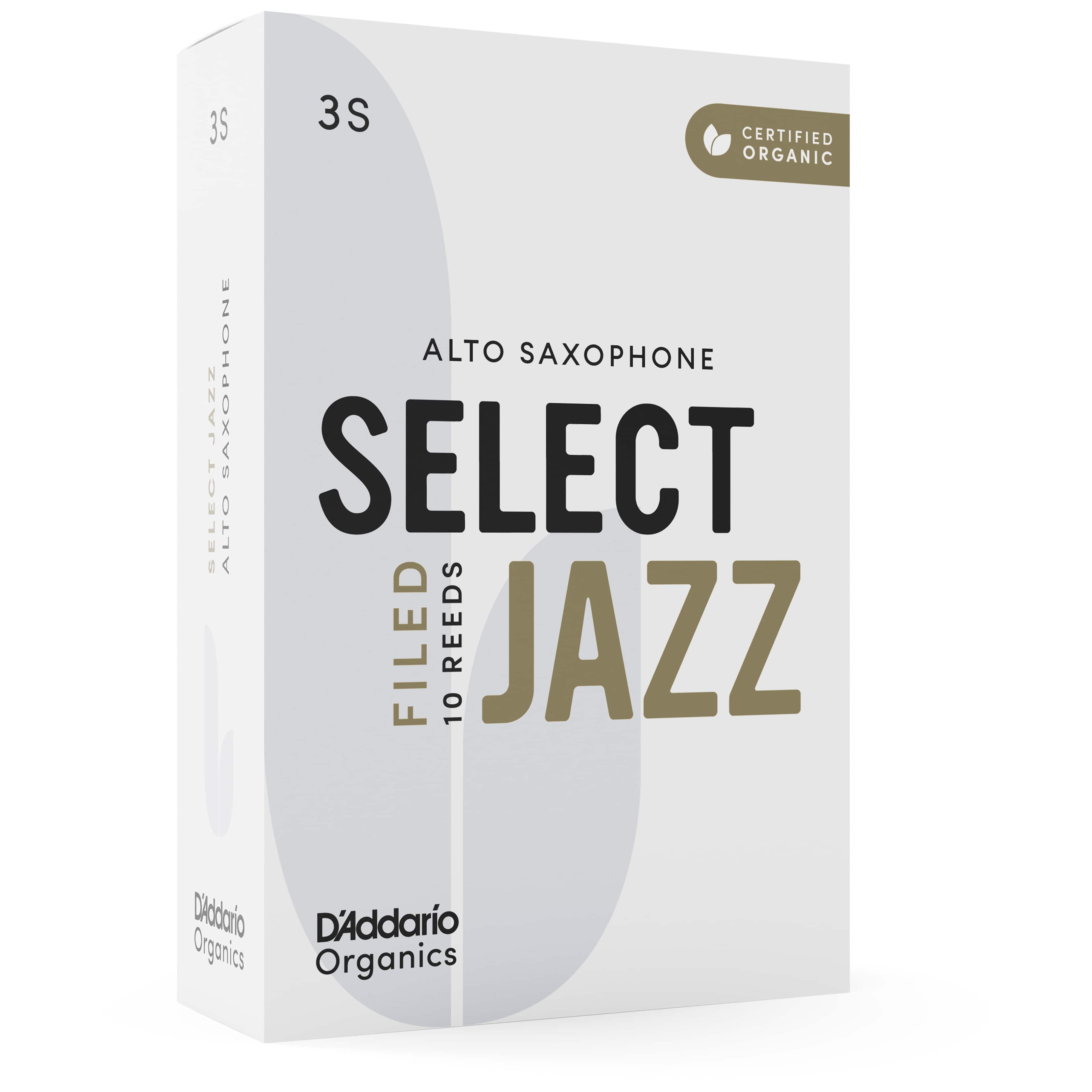 D’Addario Woodwinds Organic Select Jazz Filed - Alt Saxophone 3S - 10er Pack 3