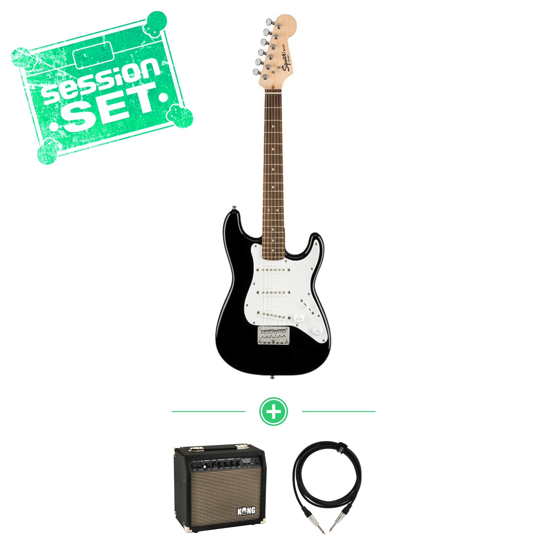 Image of Squier by fender mini stratocaster v2 bk   session set  70000457 1