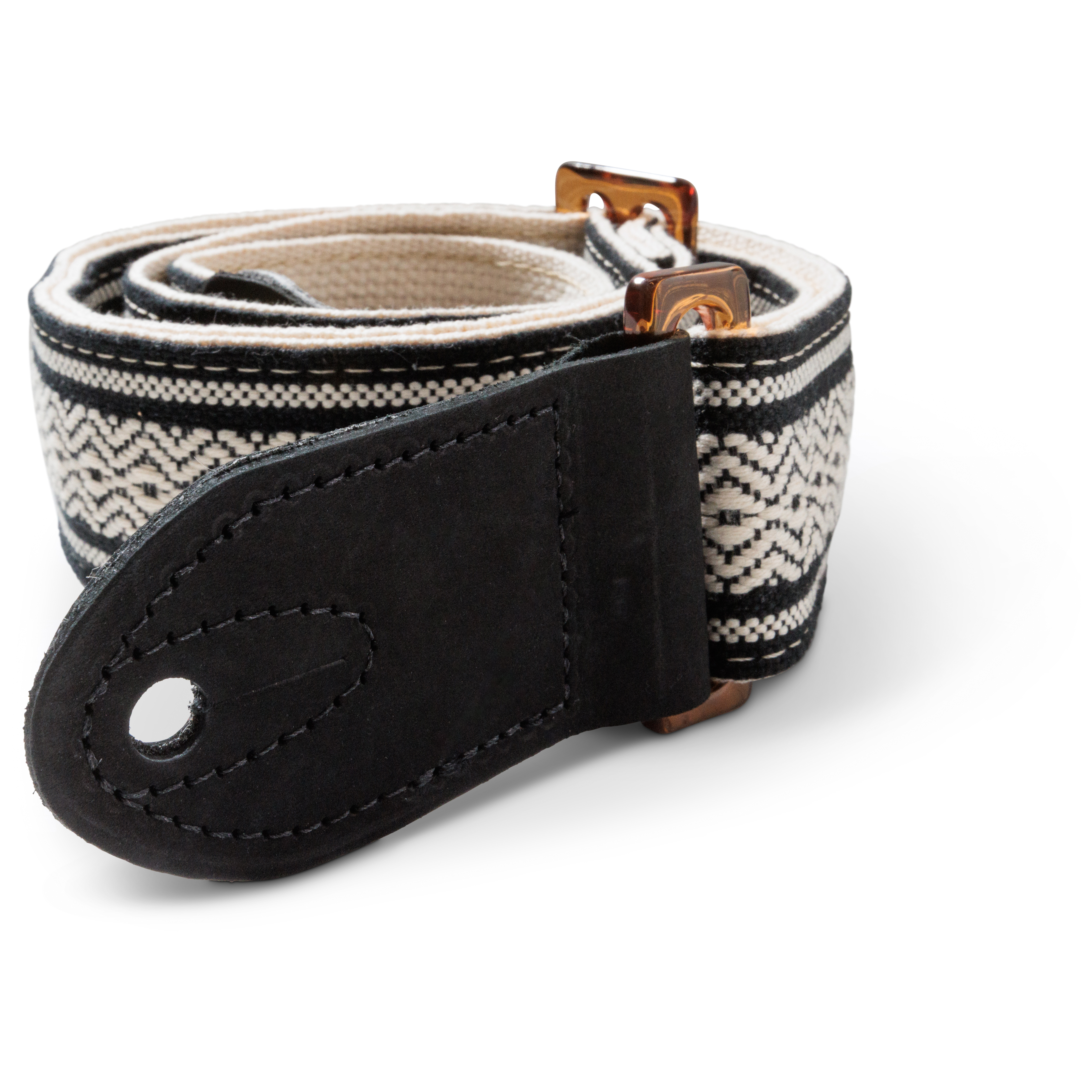 Taylor Academy Strap Wht/Blk Jacquard Cotton 2" 1 Amber Buckle 2
