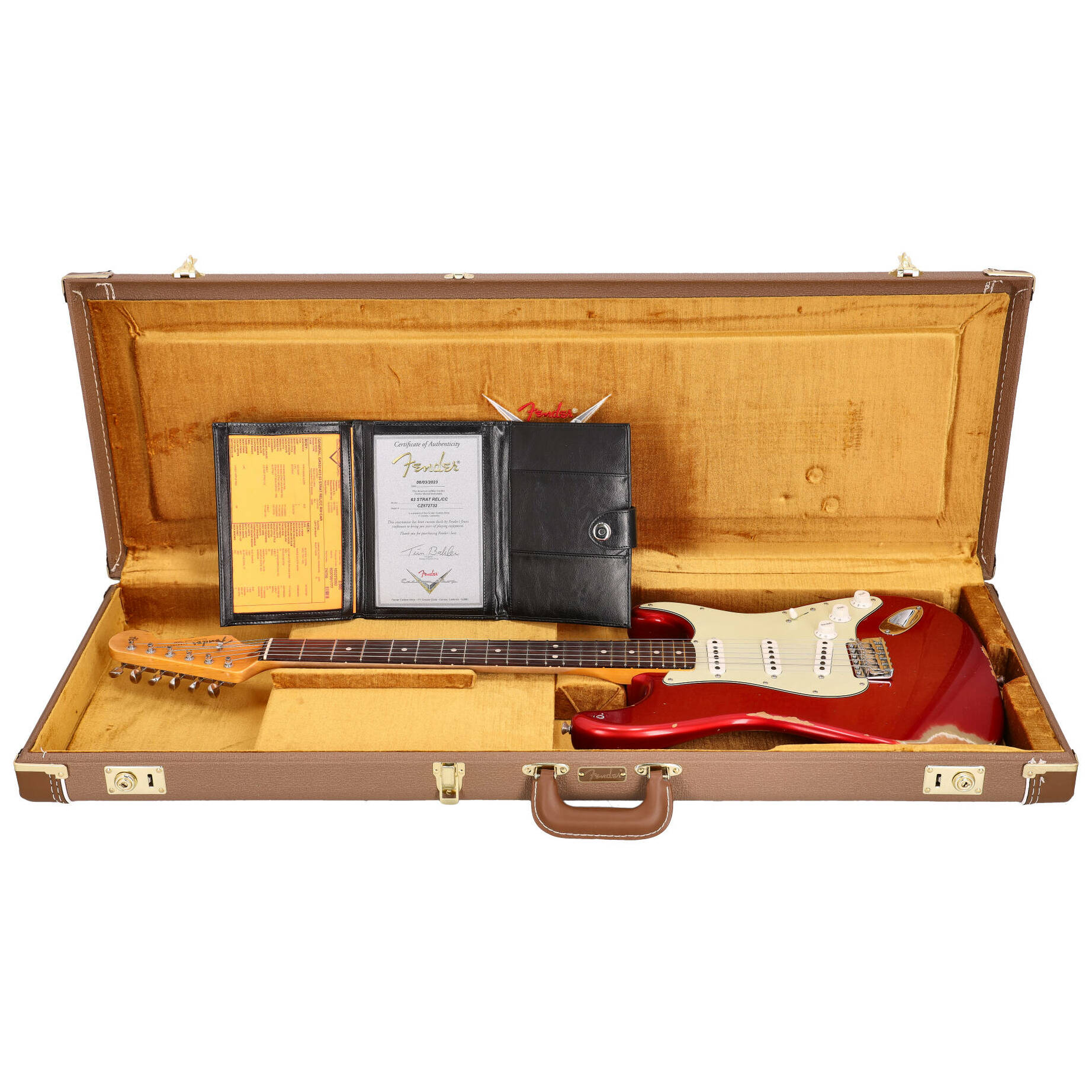 Fender Custom Shop 1963 Stratocaster Relic Aged Candy Apple Red Metallic 14