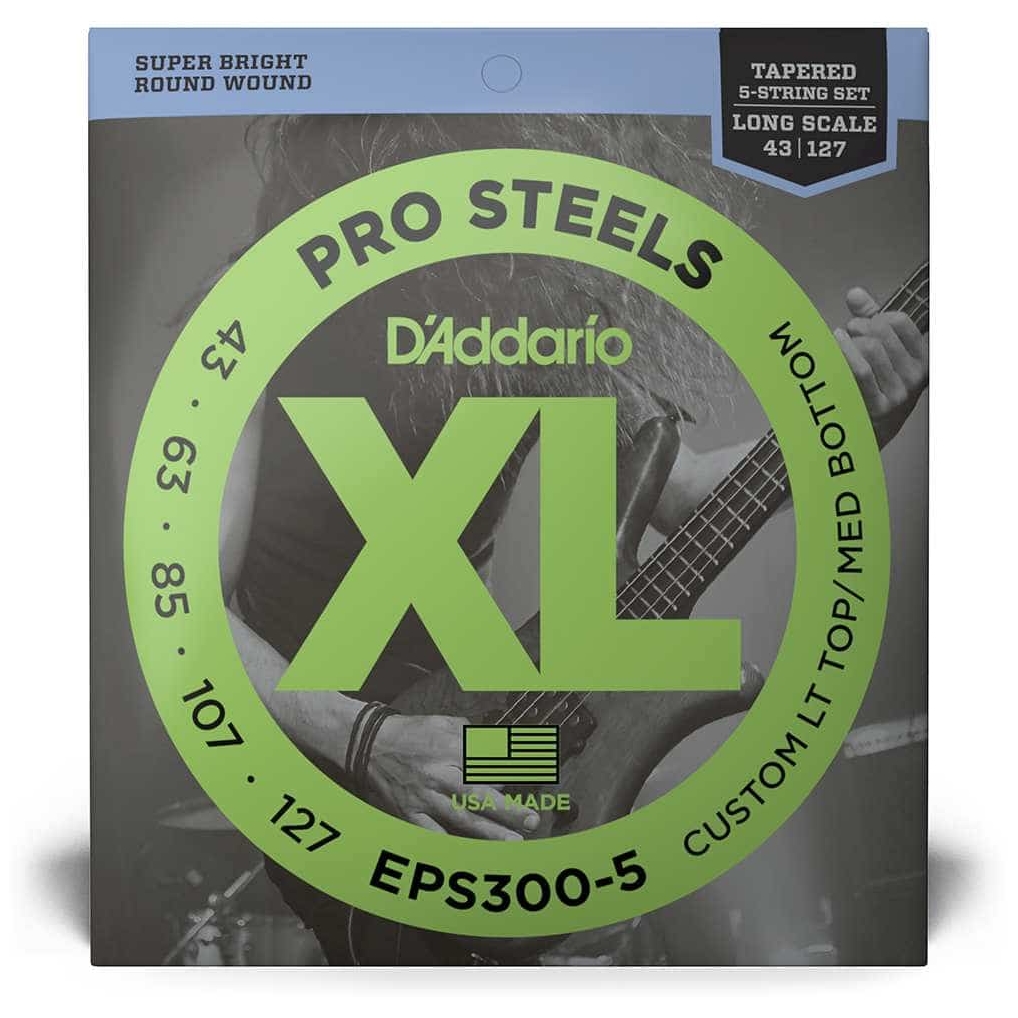 D’Addario EPS300-5 - XL 5-String Bass Pro Steels, Long Scale 43-127