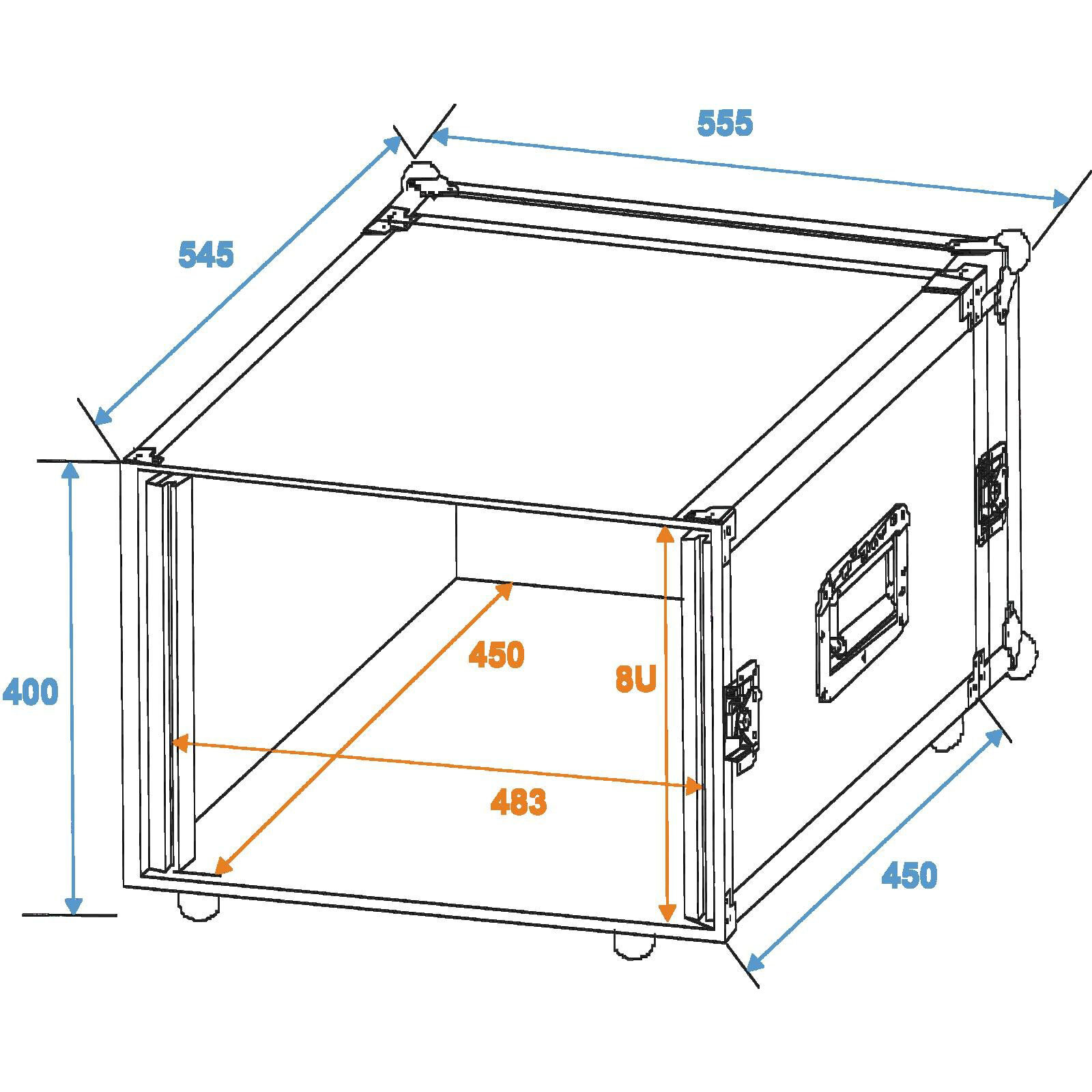 Roadinger Rack Profi 8U 45cm 1