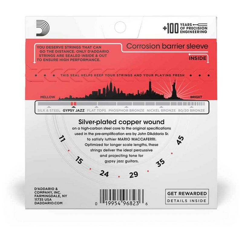 D’Addario - D’Addario EJ84M - Gypsy Jazz Acoustic, Loop End 011-045 - 2